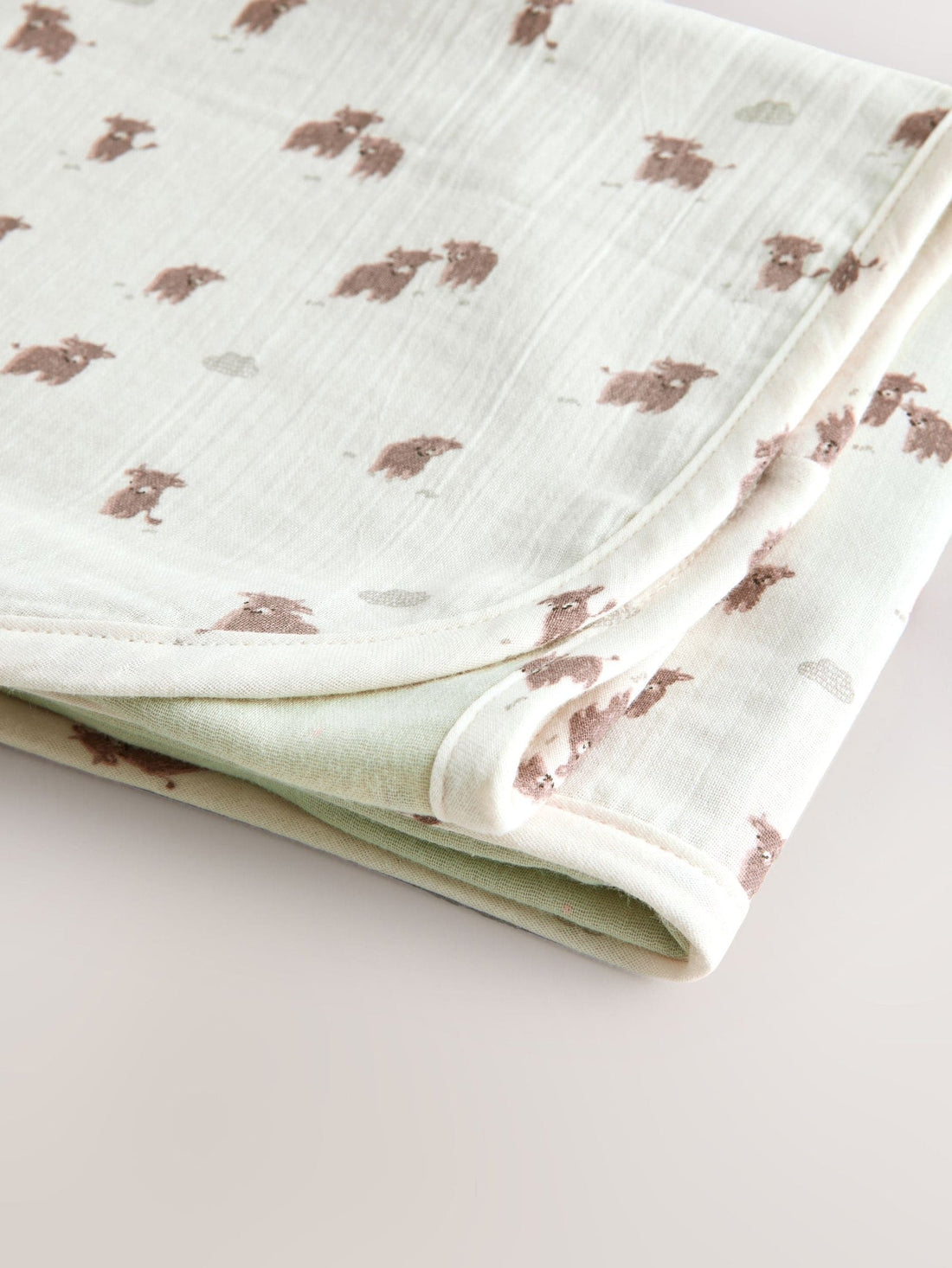 Neutral Hamish Cotton Baby Muslin Blanket