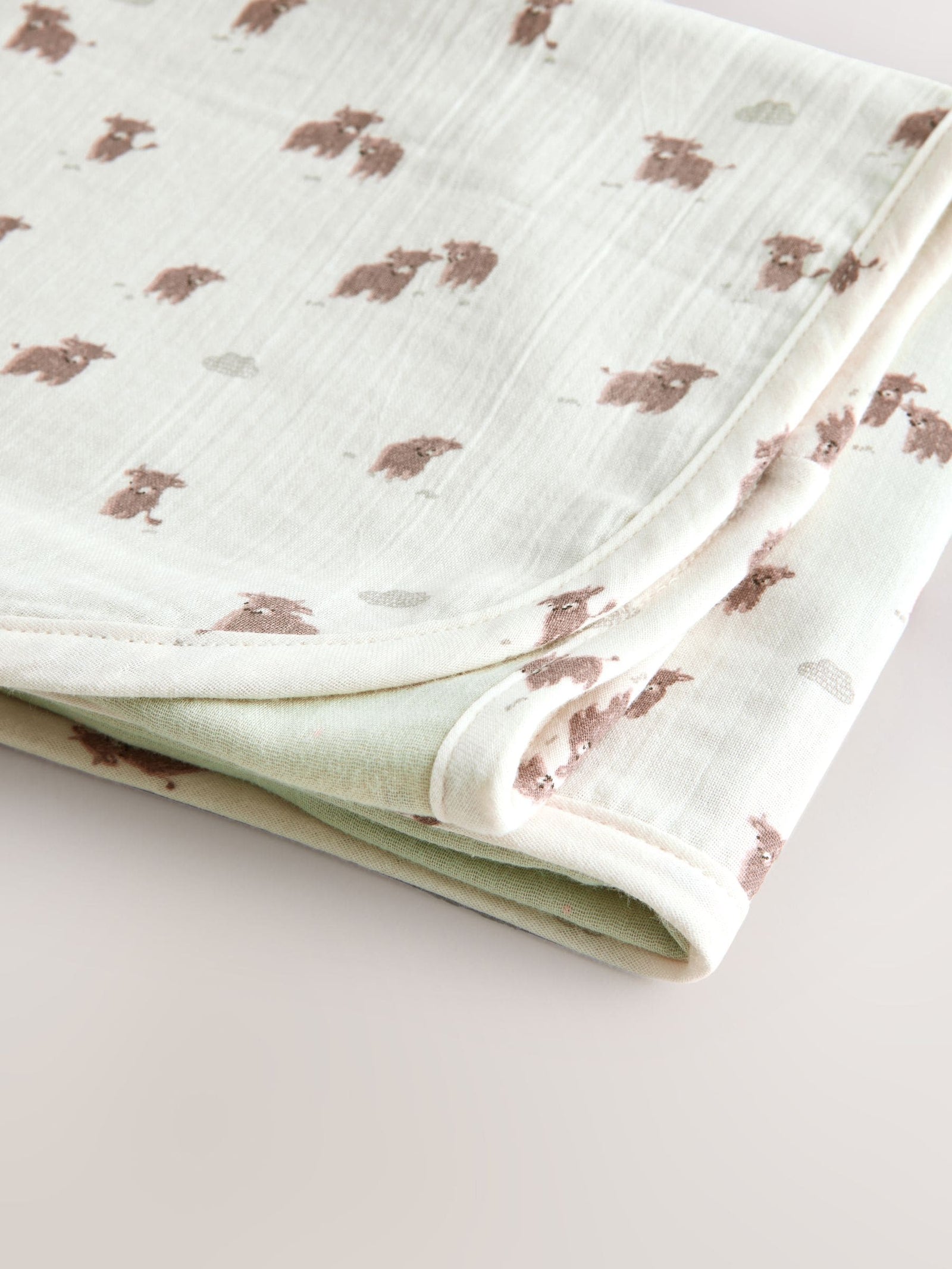Neutral Hamish Cotton Baby Muslin Blanket