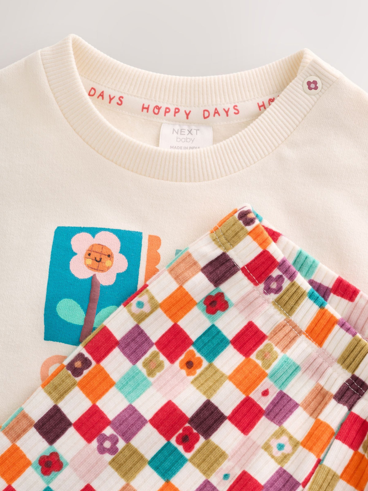 Multi Bright Character Baby Sweat Top And Wide Leggings 2 Piece Set (0mths-2yrs)