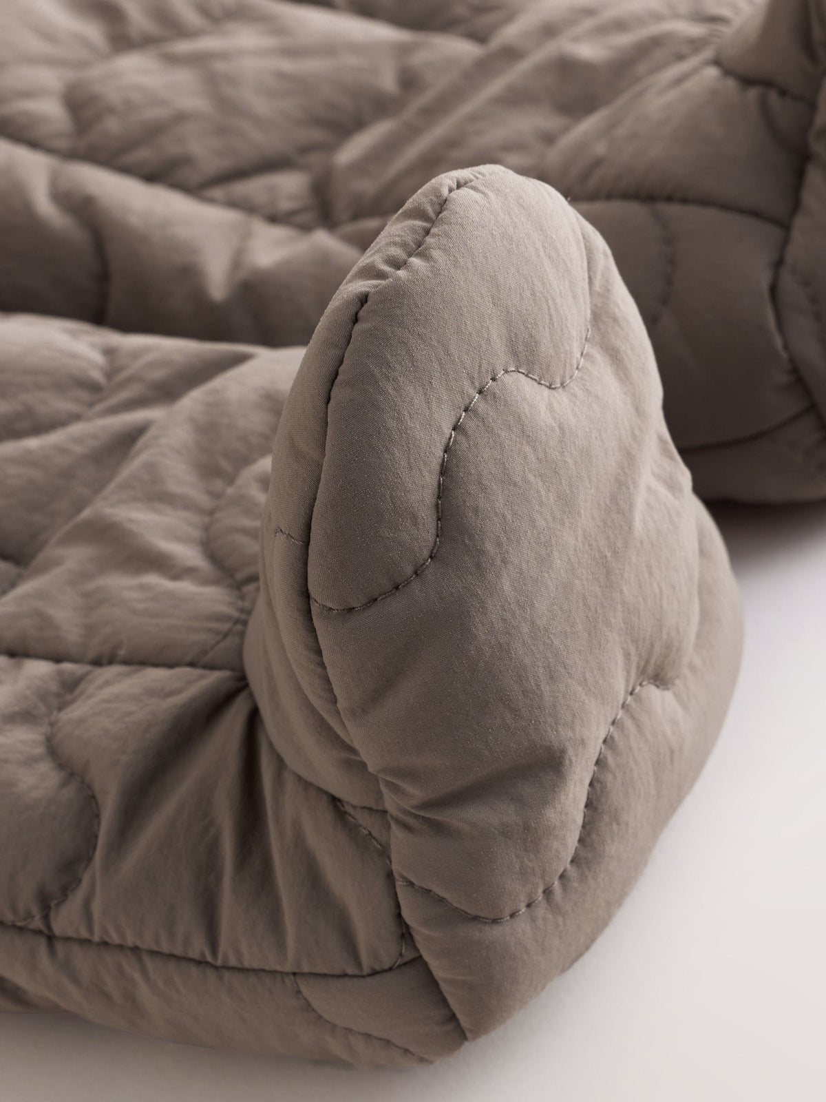 Neutral Brown Quilted Baby All-In-One Pramsuit