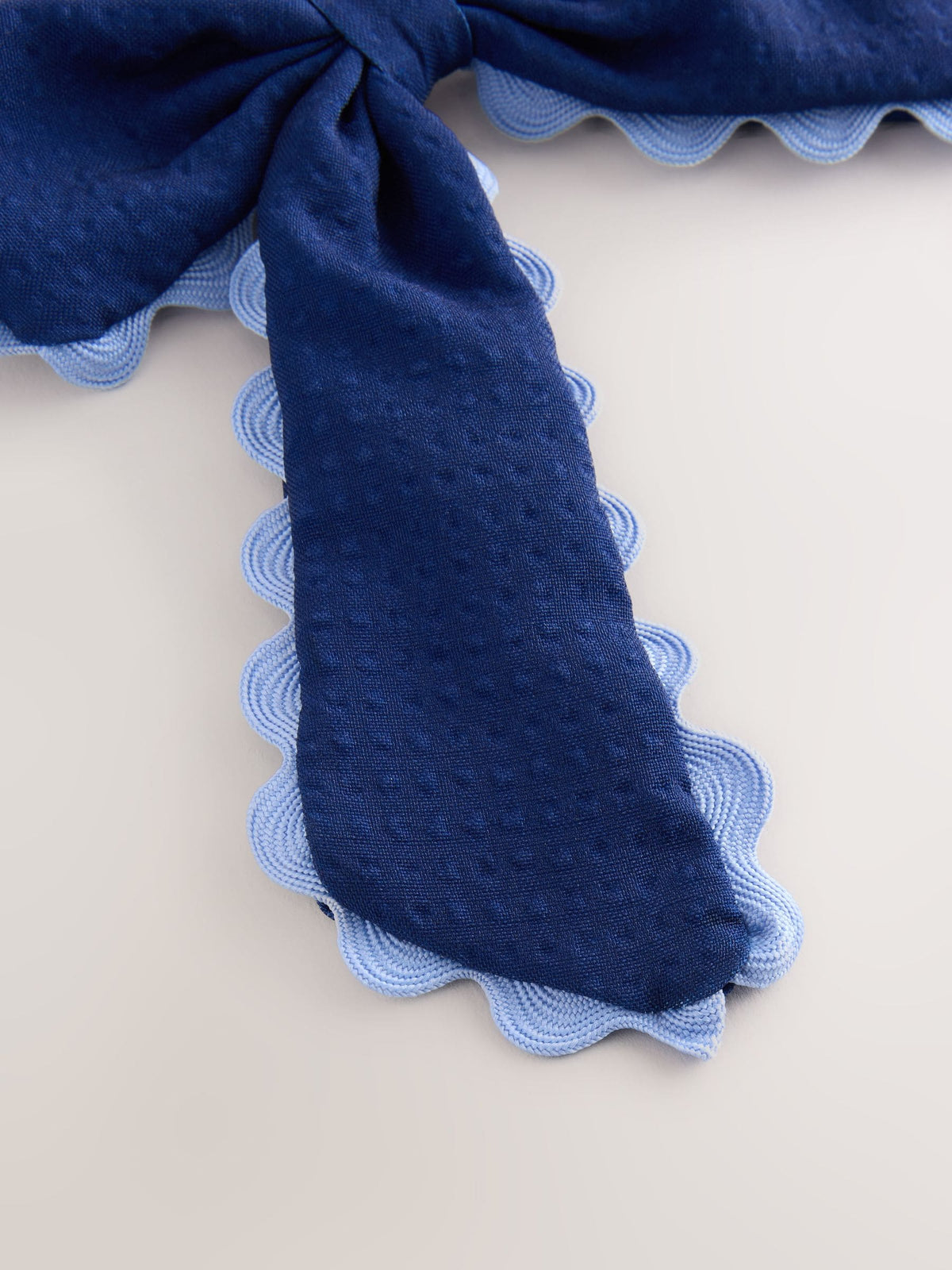 Navy Back To School Scallop Bow