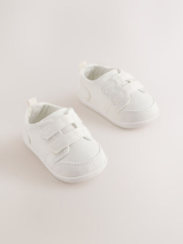 White Touch Fastening Baby Crawler Trainers (0-2mths)