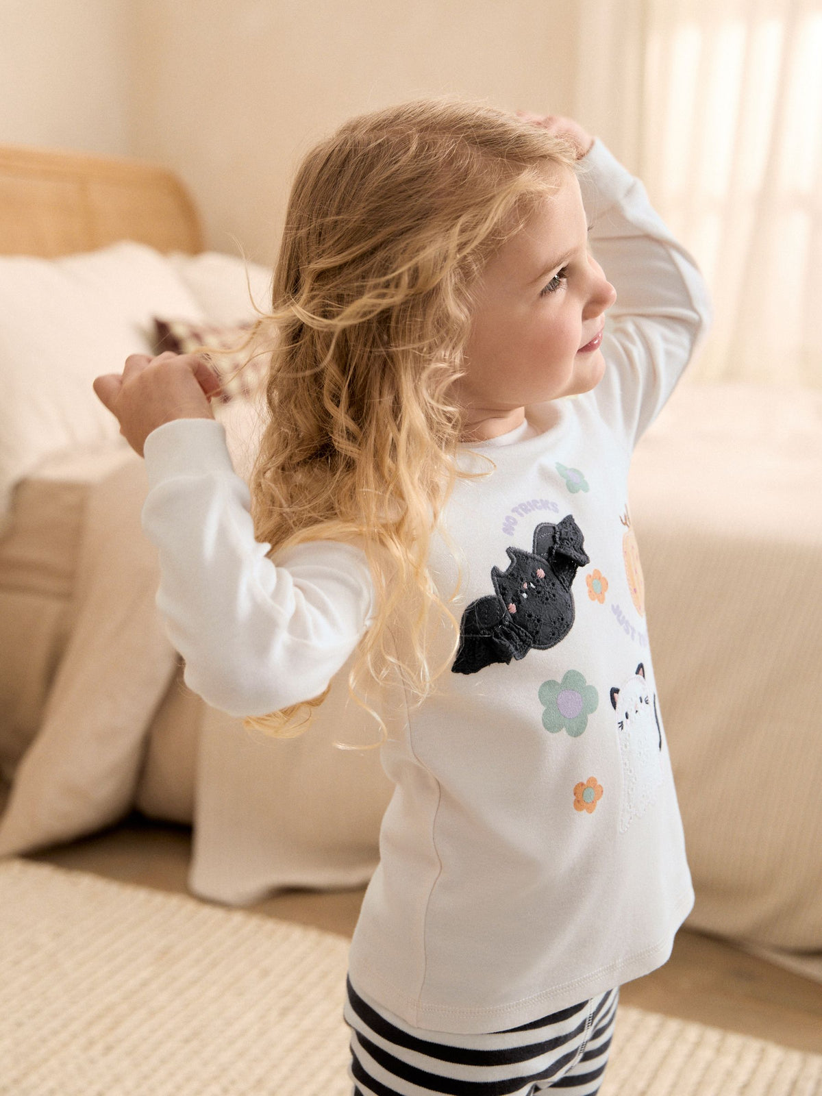 Monochrome Stripe Halloween Characters Snuggle Pyjamas (9mths-12yrs)