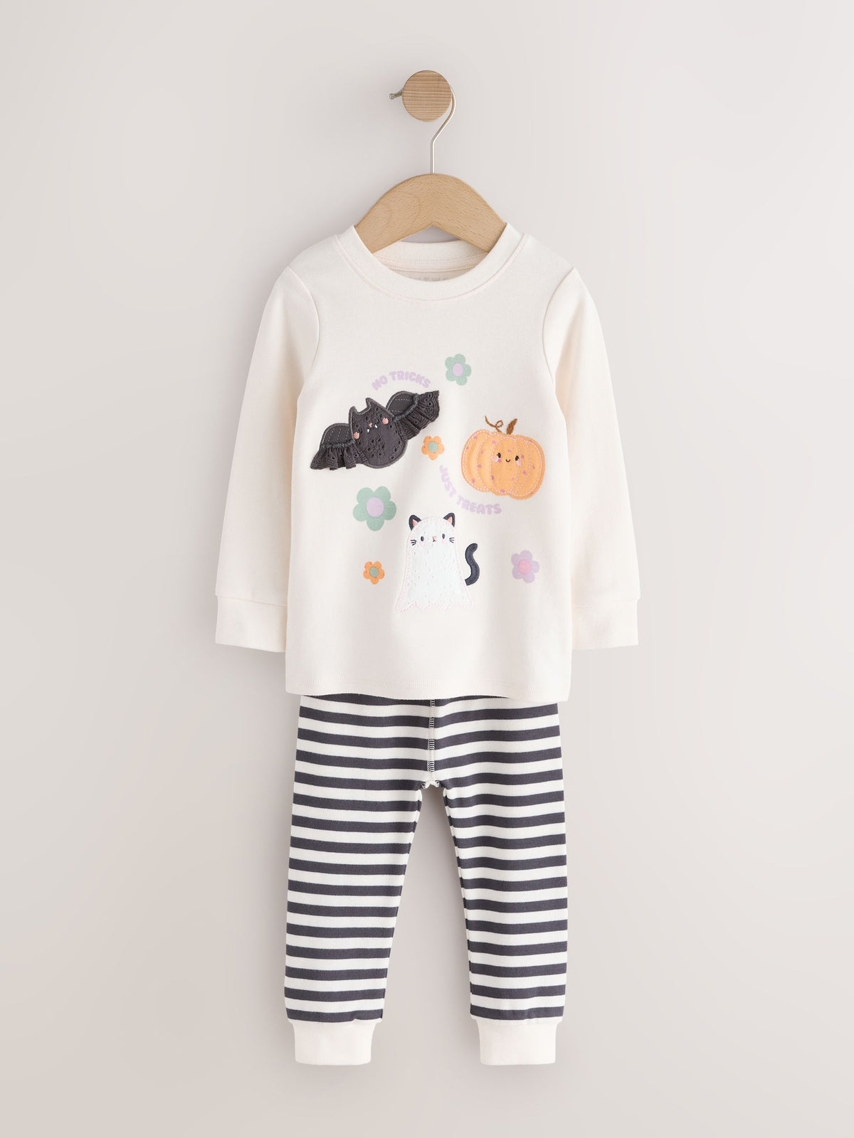 Monochrome Stripe Halloween Characters Snuggle Pyjamas (9mths-12yrs)