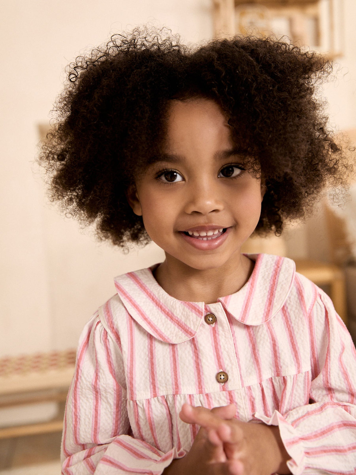 Pink Stripe Woven Button Through Pyjamas (9mths-10yrs)