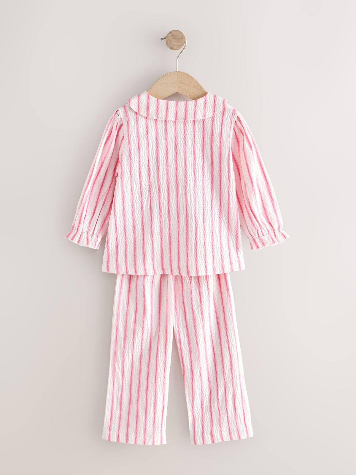 Pink Stripe Woven Button Through Pyjamas (9mths-10yrs)