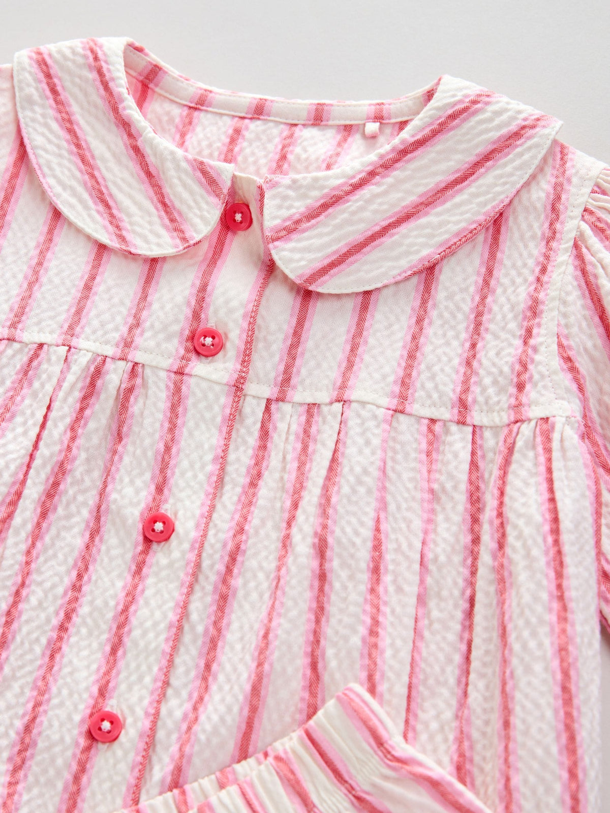 Pink Stripe Woven Button Through Pyjamas (9mths-10yrs)
