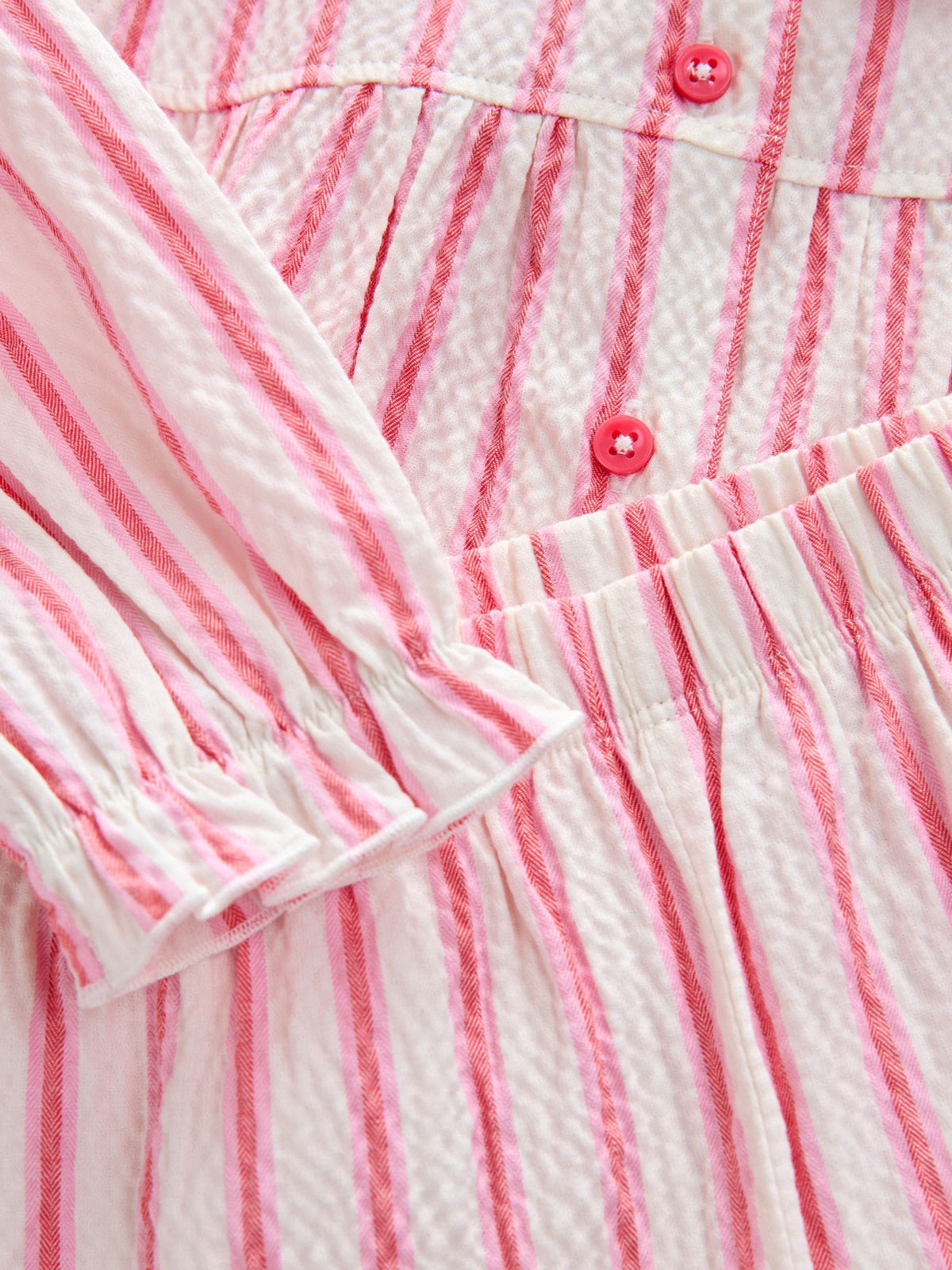 Pink Stripe Woven Button Through Pyjamas (9mths-10yrs)