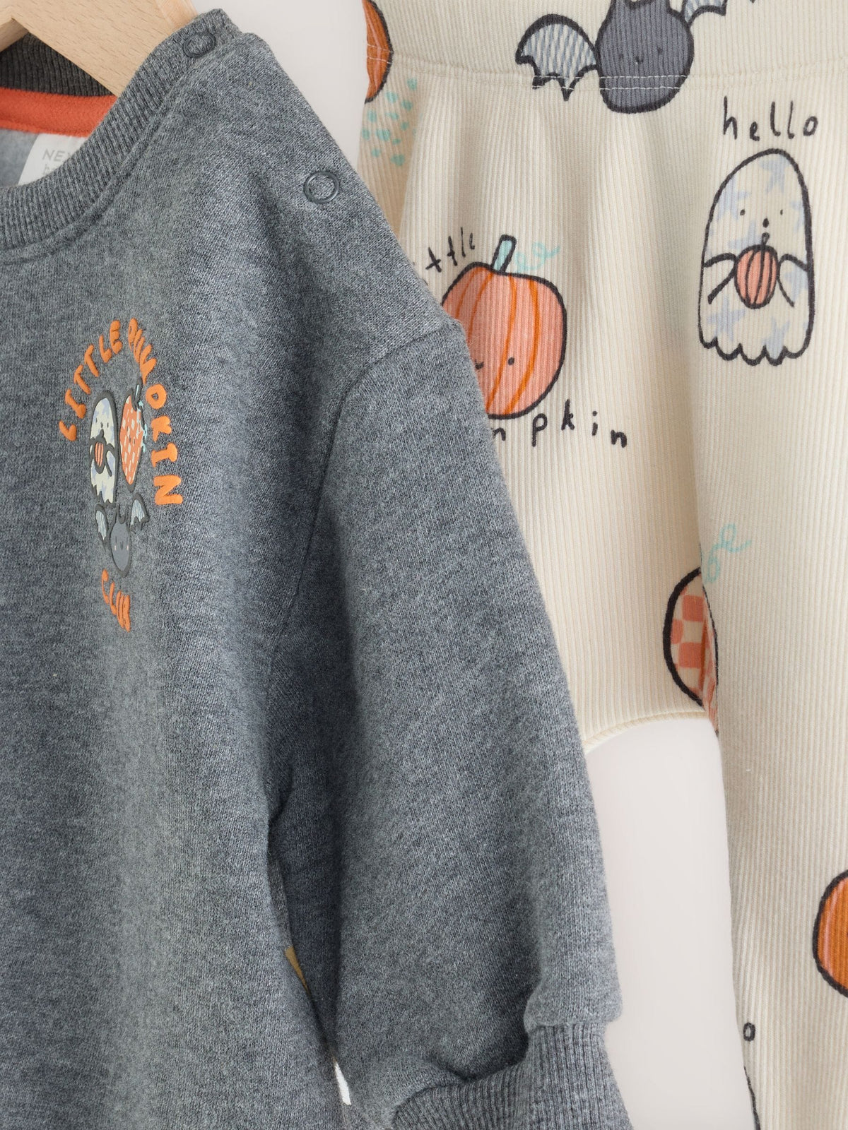 Charcoal Halloween Character Sweat and Legging Baby Set (0mths-2yrs)