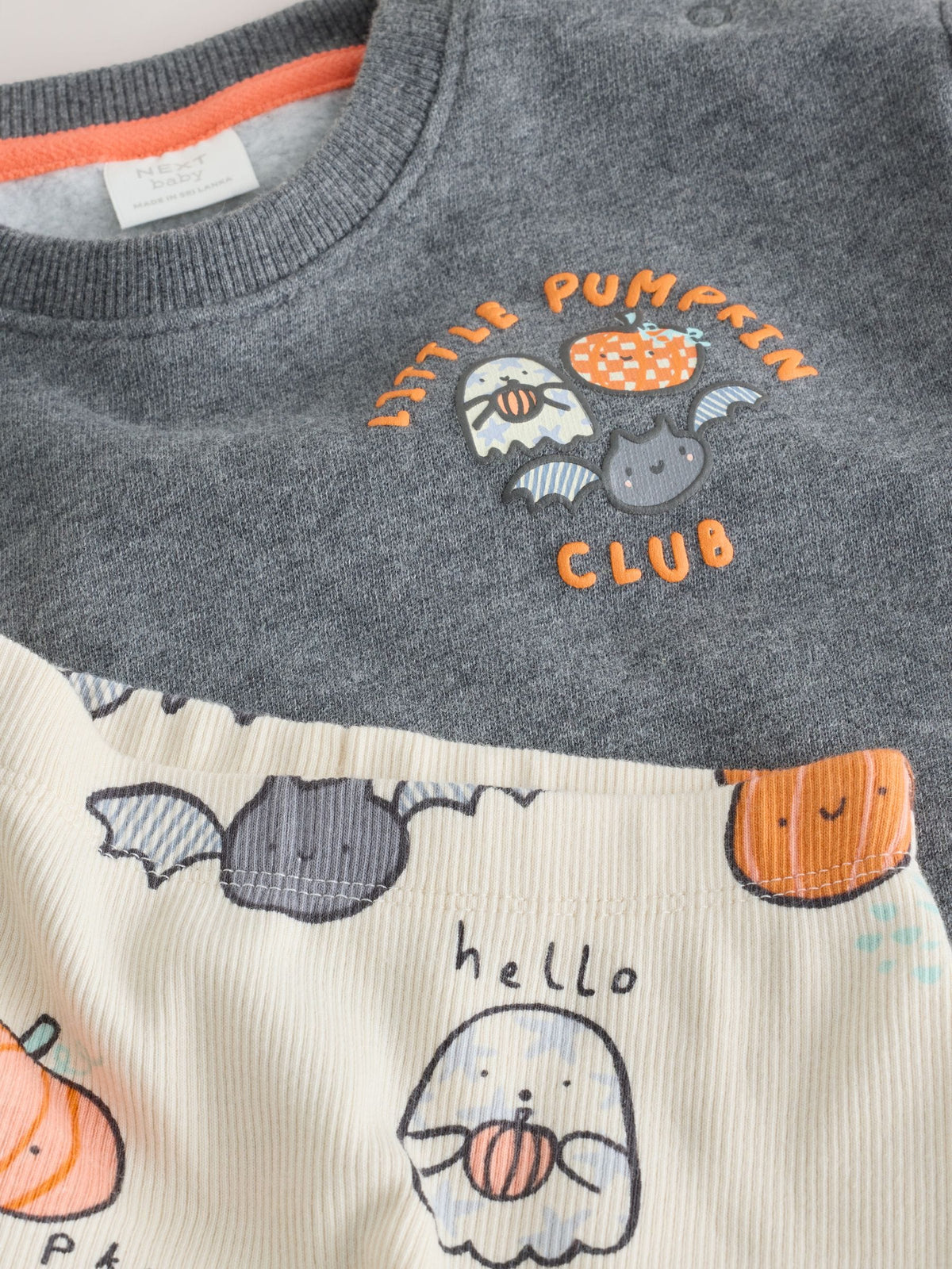 Charcoal Halloween Character Sweat and Legging Baby Set (0mths-2yrs)