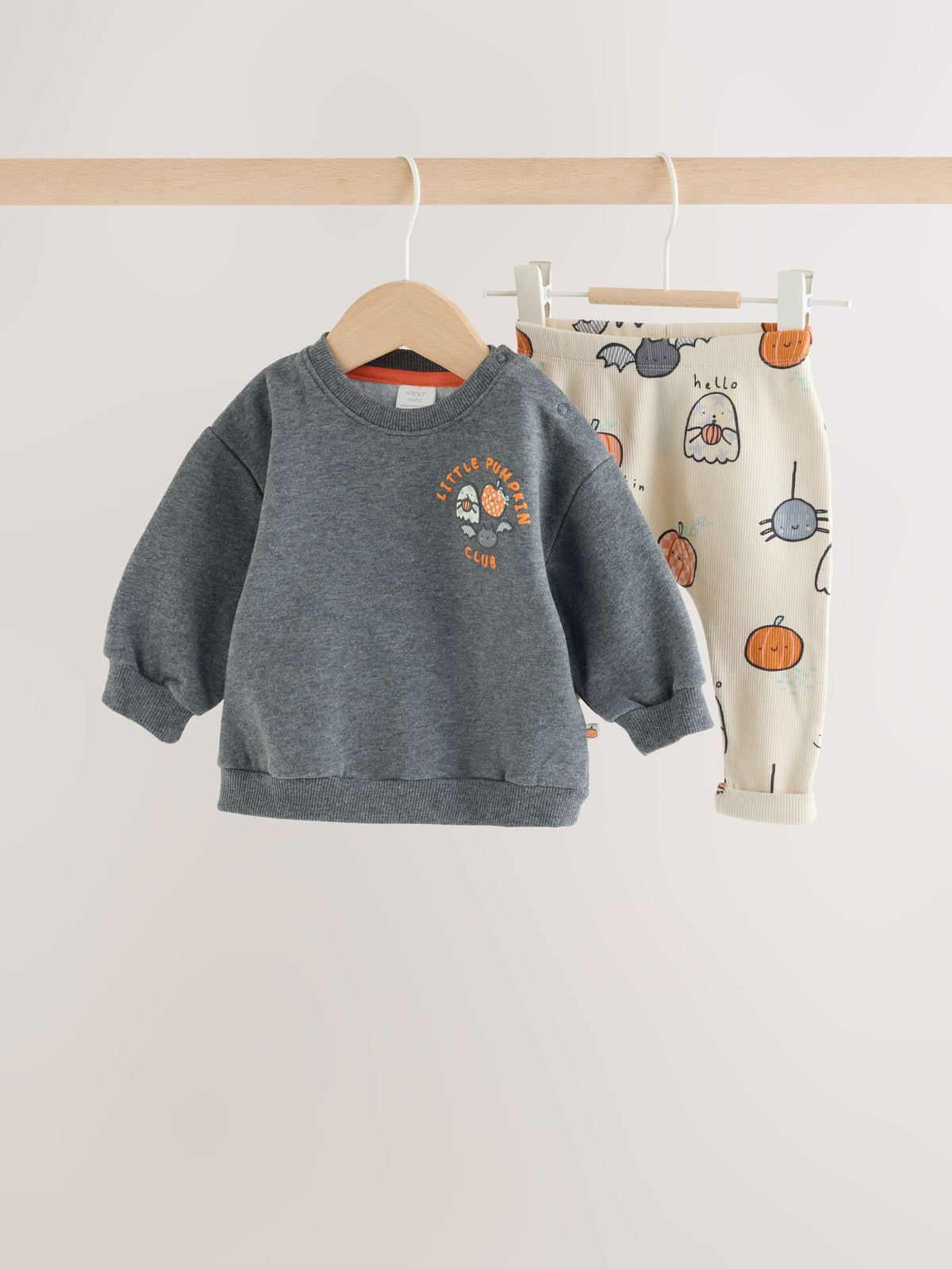 Charcoal Halloween Character Sweat and Legging Baby Set (0mths-2yrs)