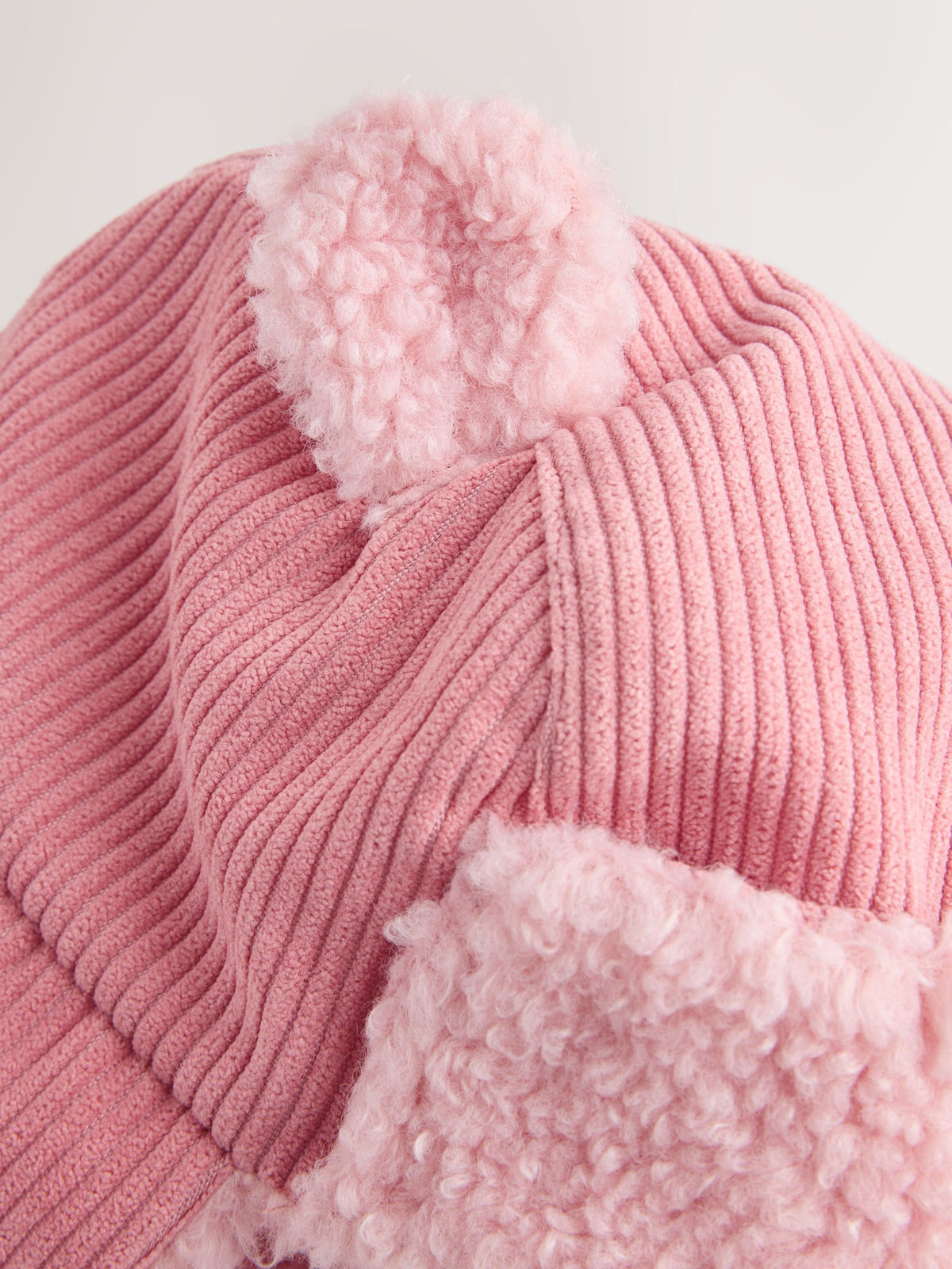 Pink Cord Trapper Baby Hat
