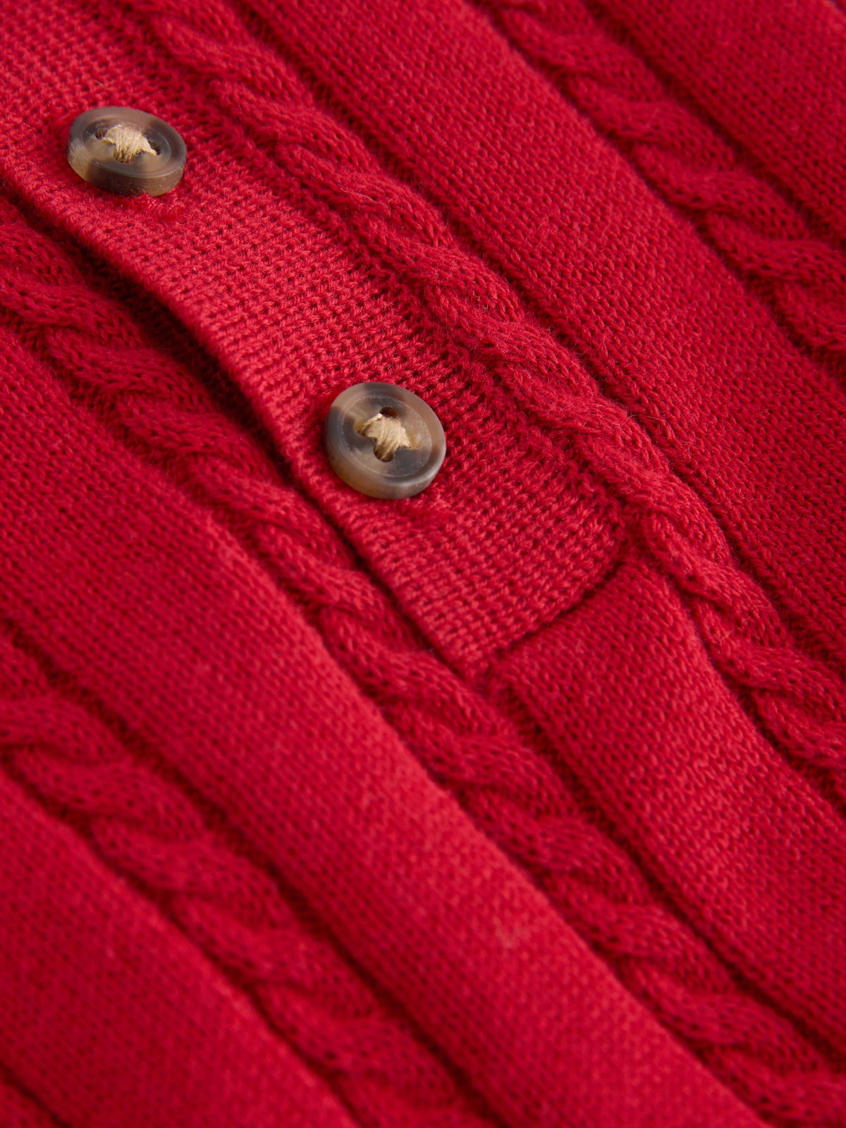 Red Cable Knit Polo Shirt (3mths-7yrs)