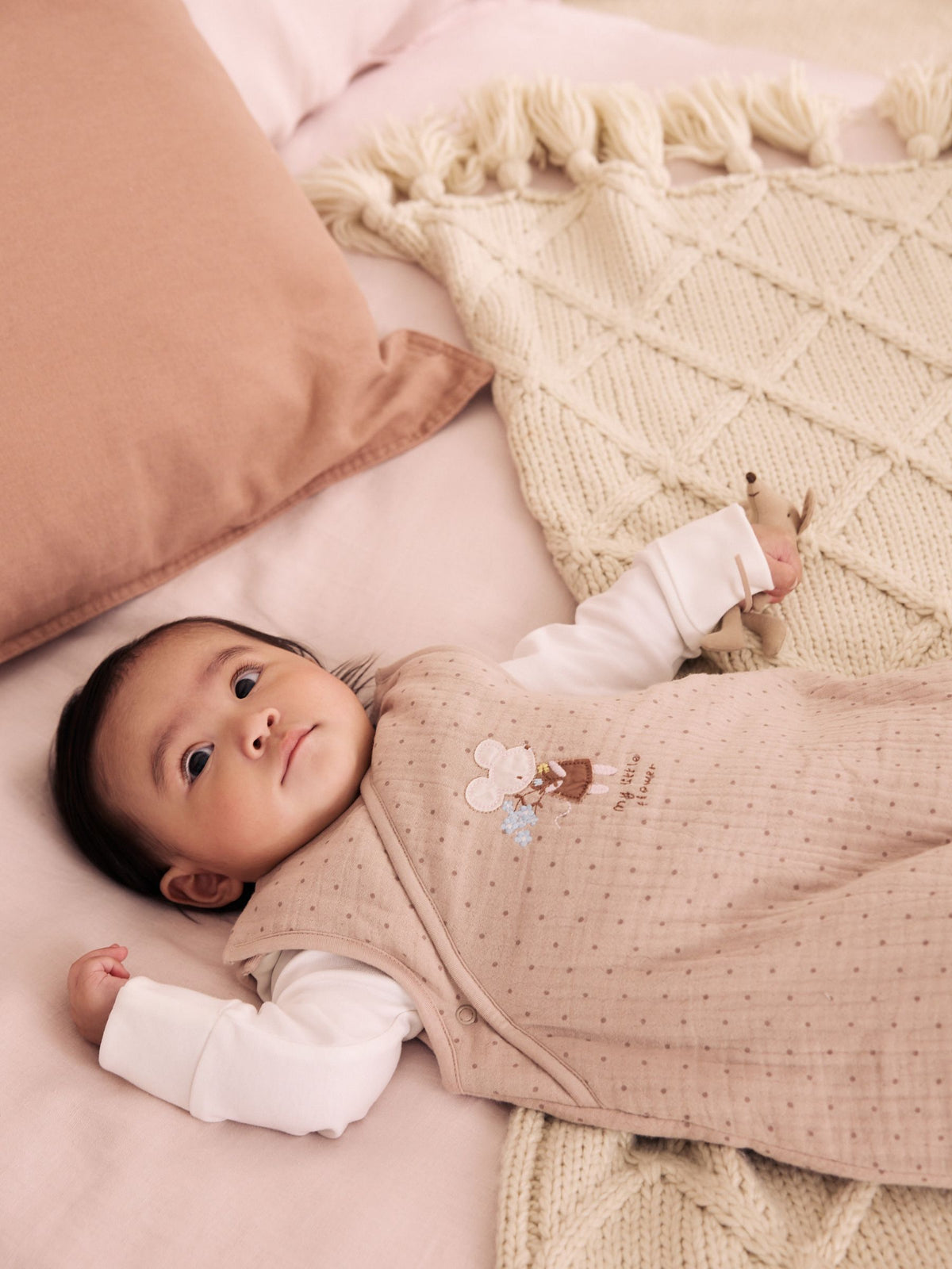 Muslin Applique Mouse 2.5 Tog Baby Sleep Bag