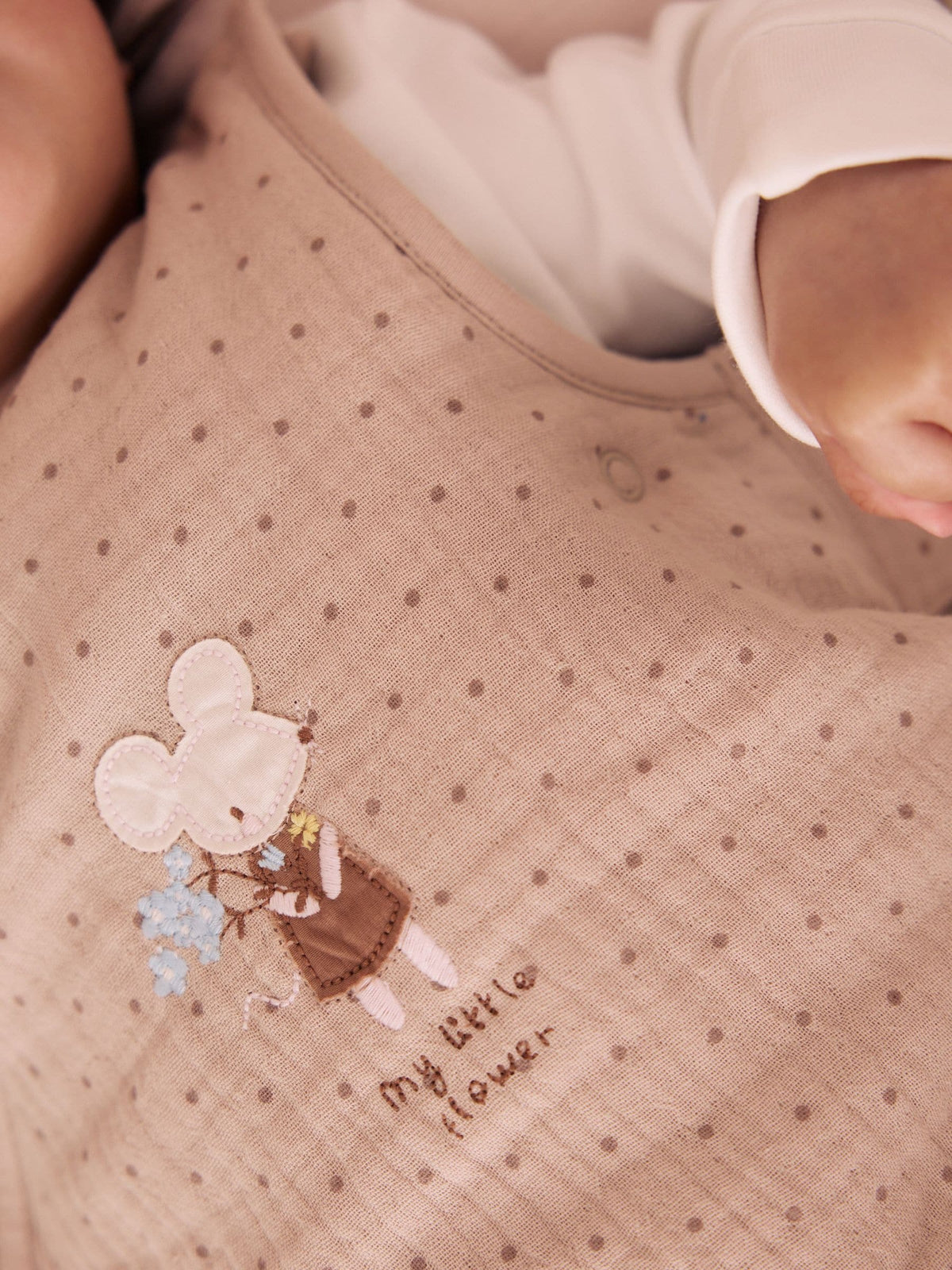 Muslin Applique Mouse 2.5 Tog Baby Sleep Bag