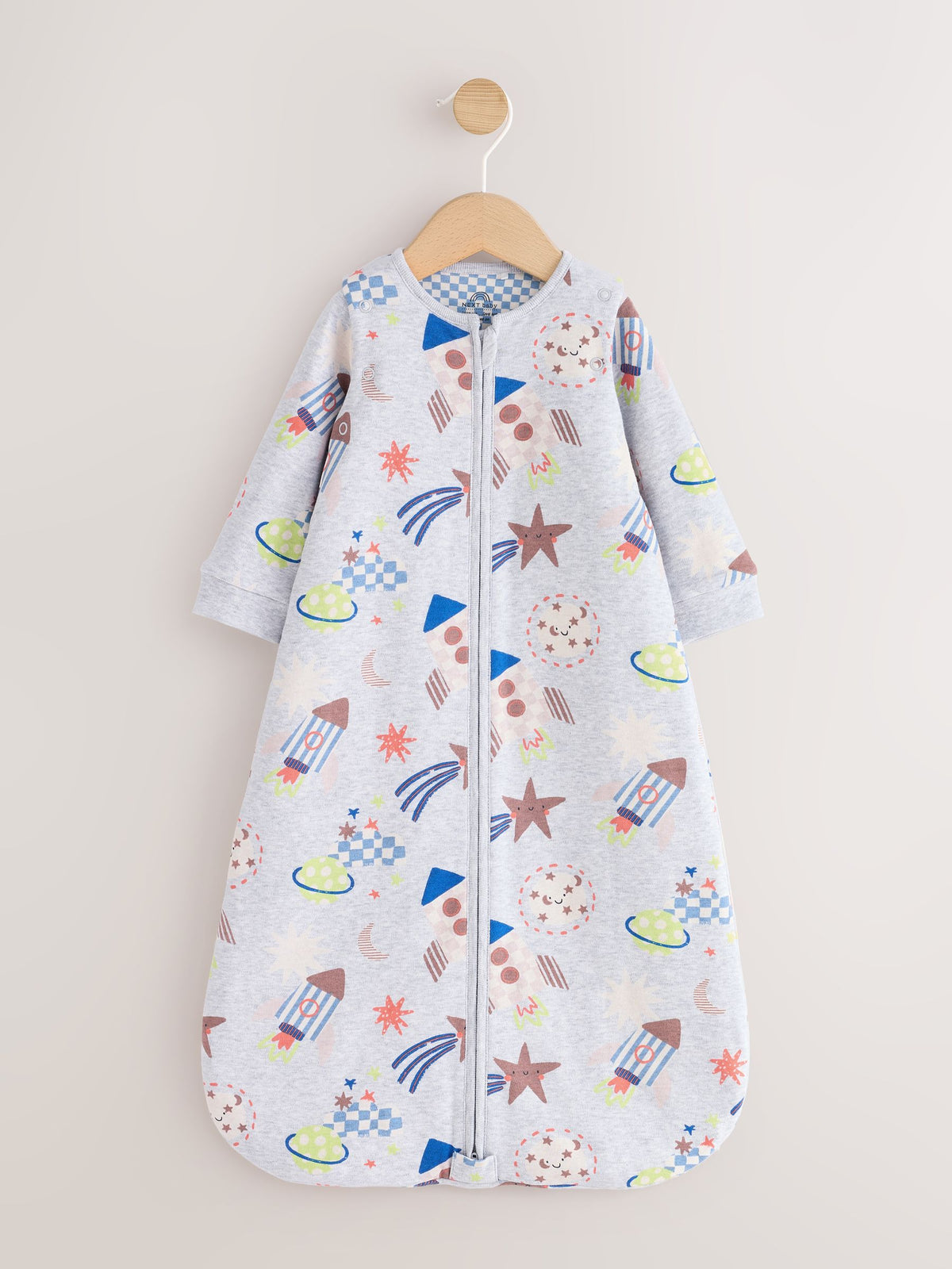 Grey Rockets 2.5 Tog Removable Sleeve Baby Sleep Bag