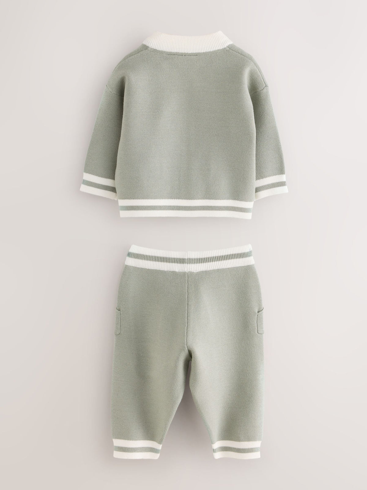 Baker by Ted Baker Green 3 Piece Knitted Varsity Cardigan T-Shirt and Joggers Set 3 Piece