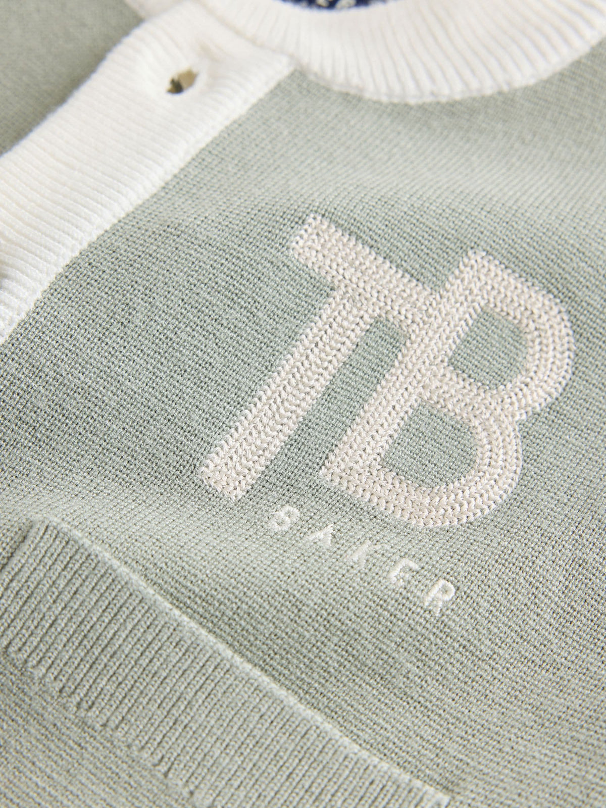 Baker by Ted Baker Green 3 Piece Knitted Varsity Cardigan T-Shirt and Joggers Set 3 Piece