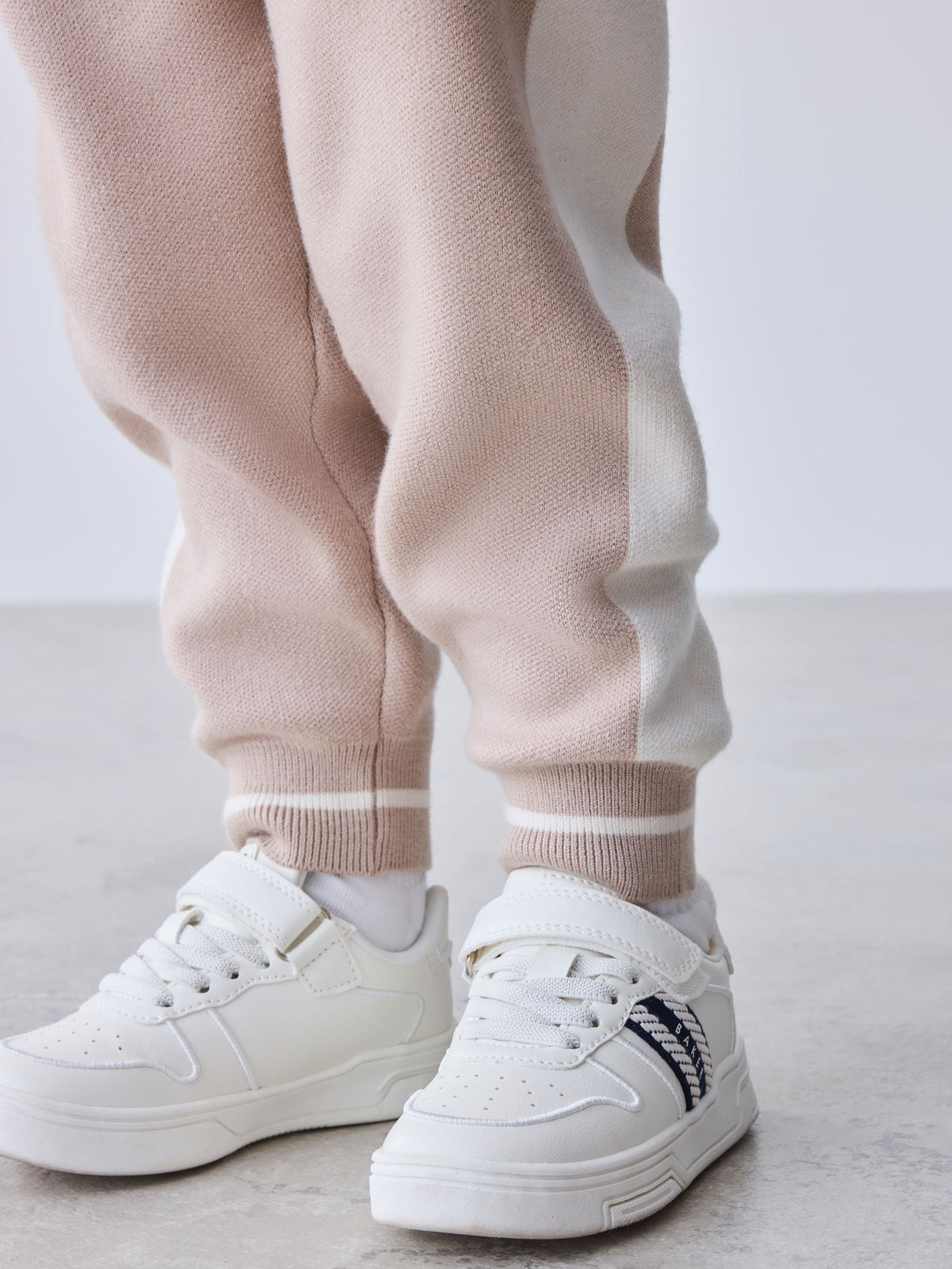 Baker by Ted Baker Neutral Stone Colourblock Knitted Sweat Top & Jogger Set