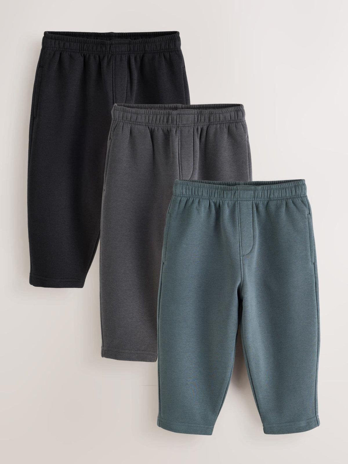 Black/Grey Wide Joggers 3 Pack (3mths-7yrs)