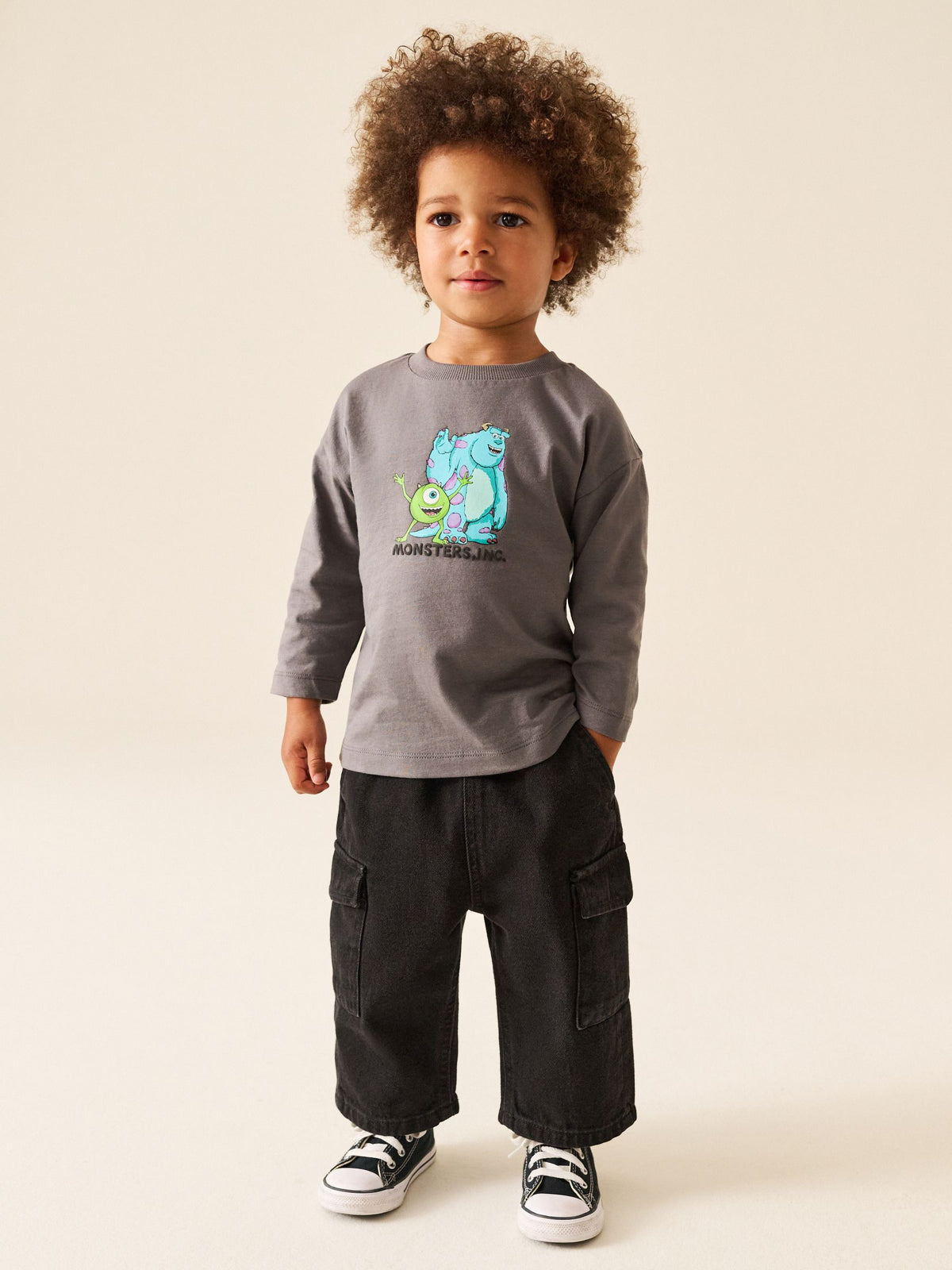 Charcoal Grey Monsters Inc. Long Sleeve T-Shirt (6mths-8yrs)