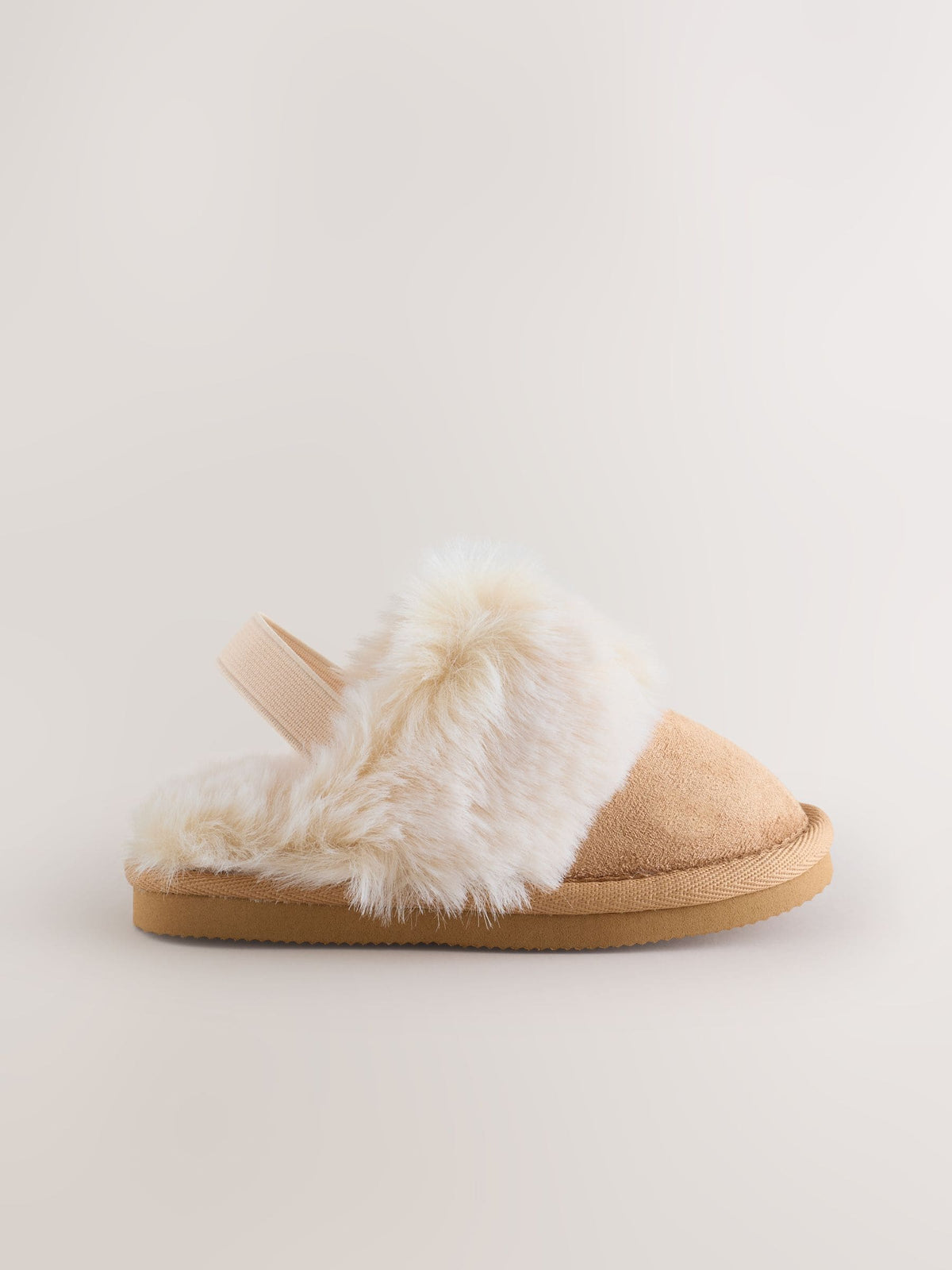 Tan Brown Warm Lined Mule Slippers