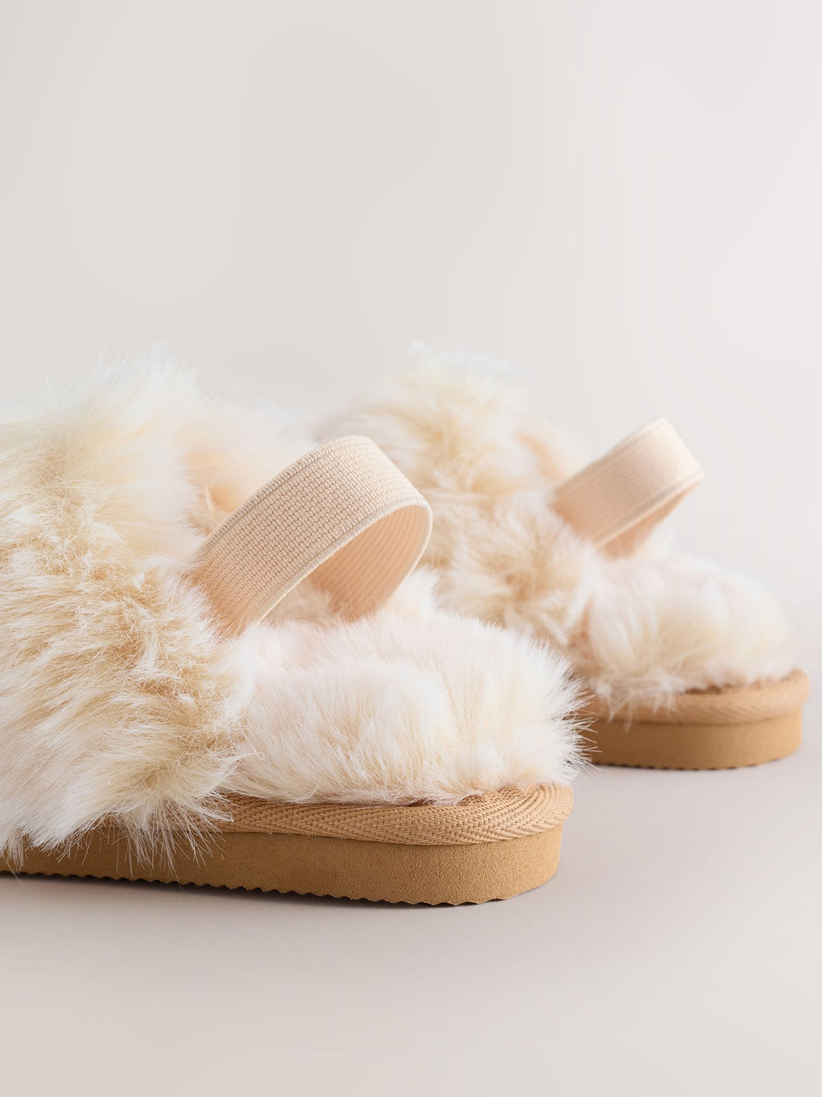 Tan Brown Warm Lined Mule Slippers
