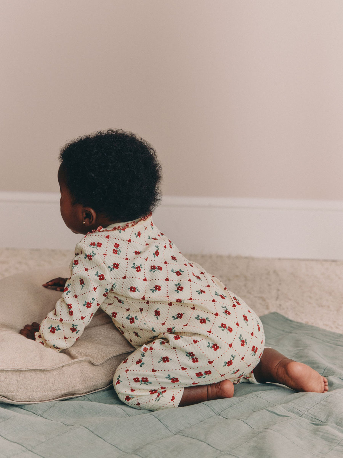 Berry Floral Collar Baby Sleepsuits 3 Pack (0mths-2yrs)