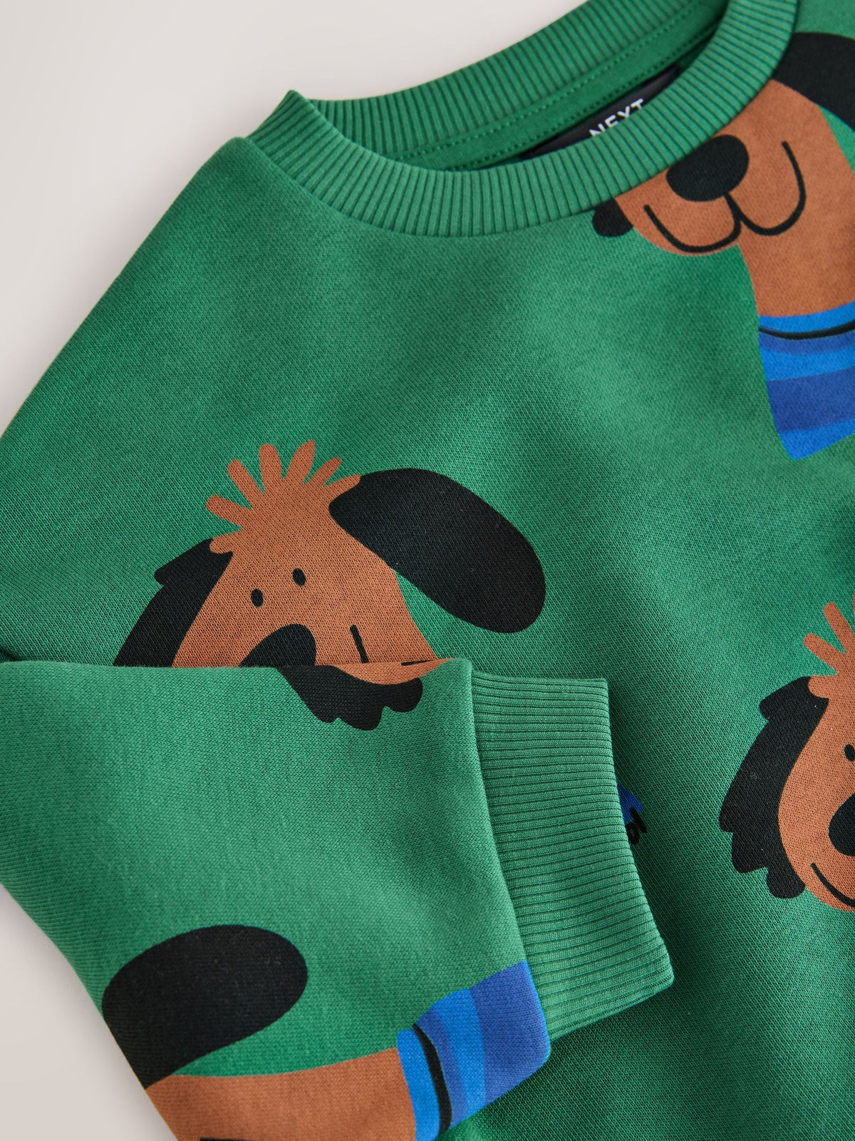 Green All Over Printed Crew Neck Sweat Top (3mths-7yrs)