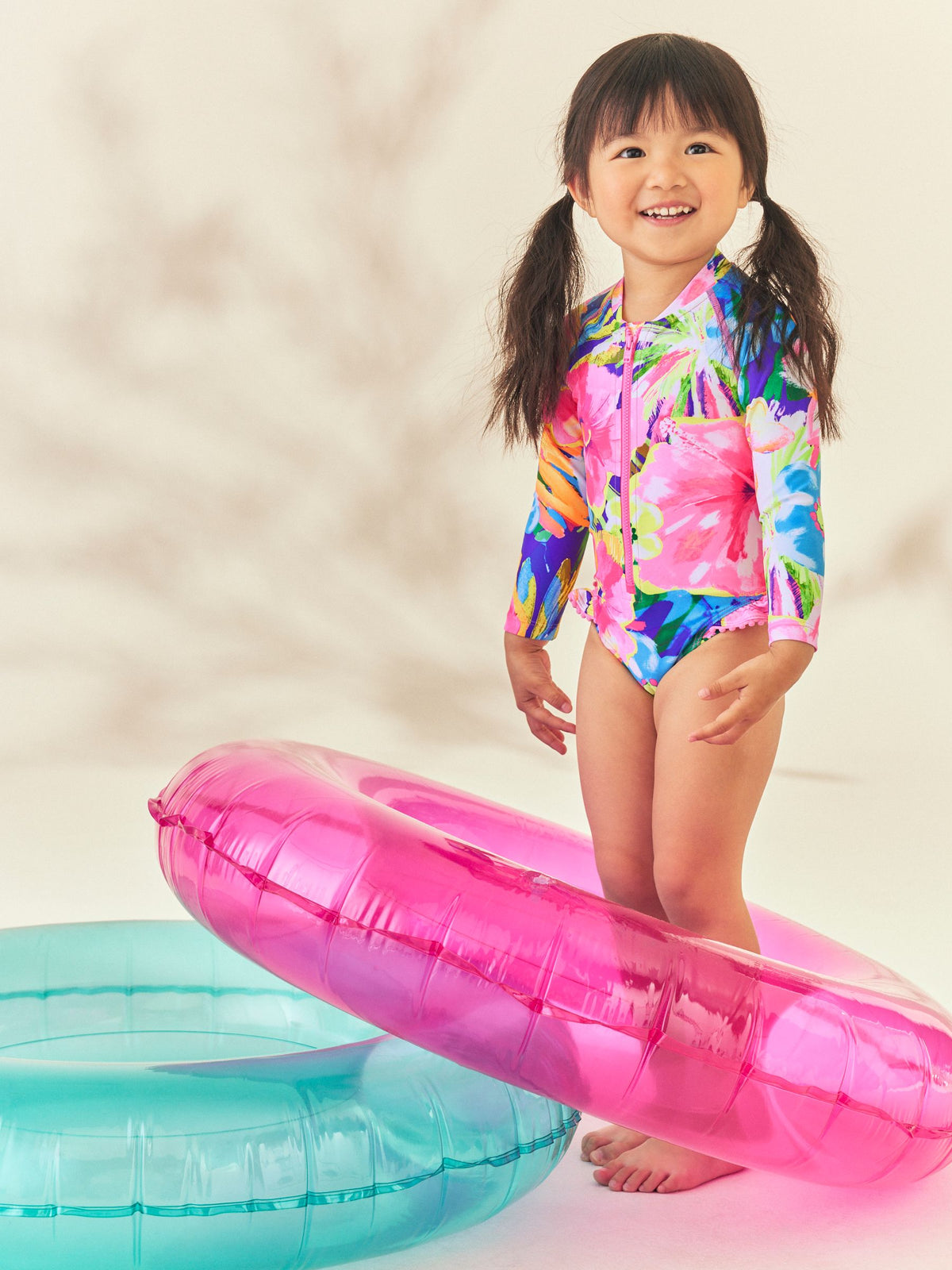 Bright Tropical Sunsafe Long Sleeve Swimsuit (3mths-7yrs)
