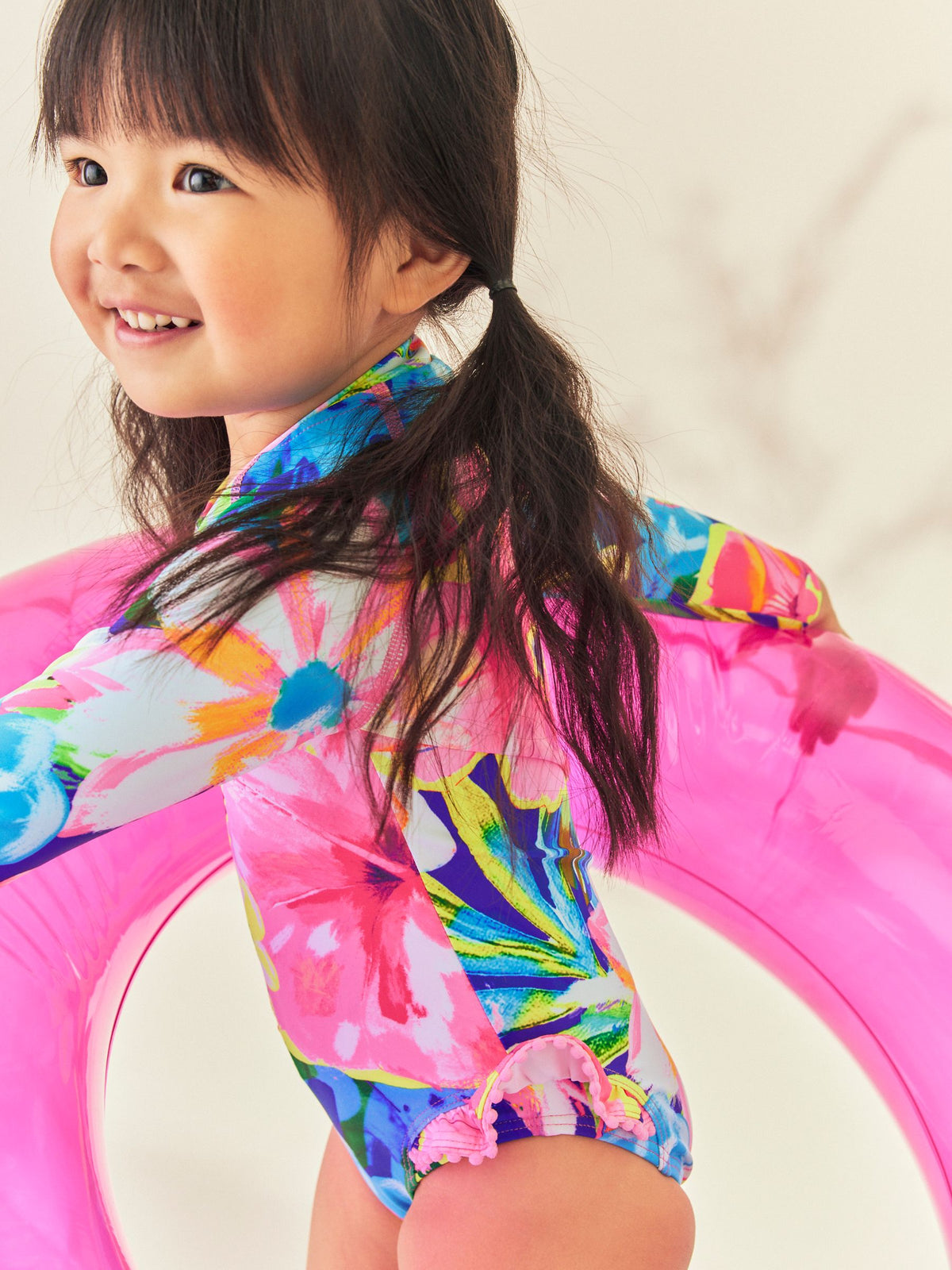 Bright Tropical Sunsafe Long Sleeve Swimsuit (3mths-7yrs)