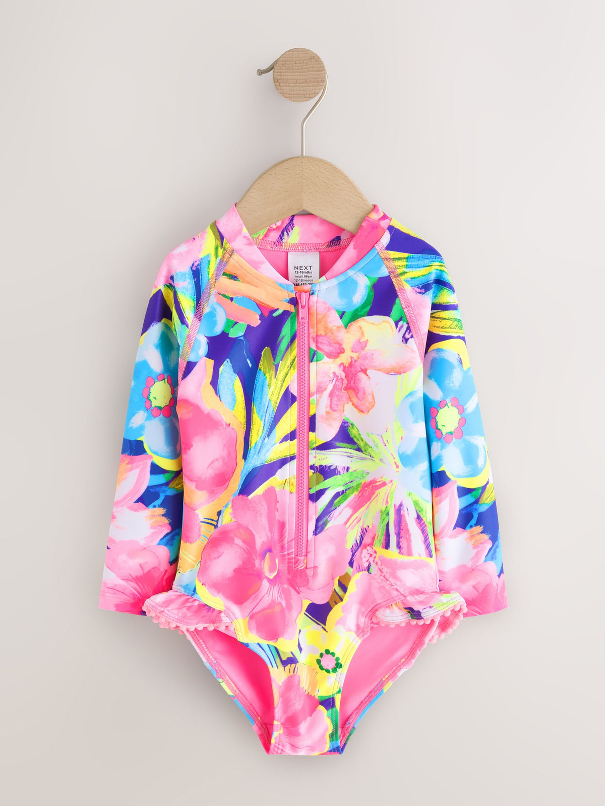 Bright Tropical Sunsafe Long Sleeve Swimsuit (3mths-7yrs)