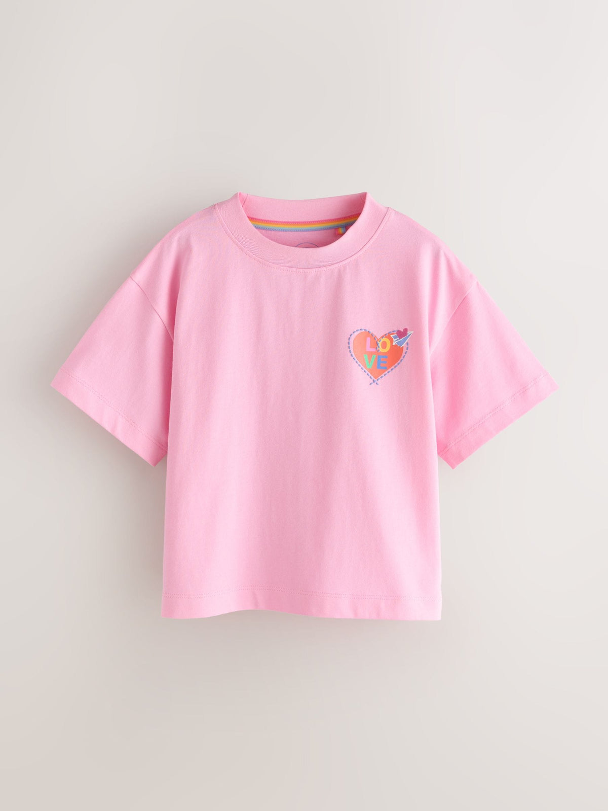 Little Bird by Jools Oliver Rainbow Slogan Boxy T-Shirt