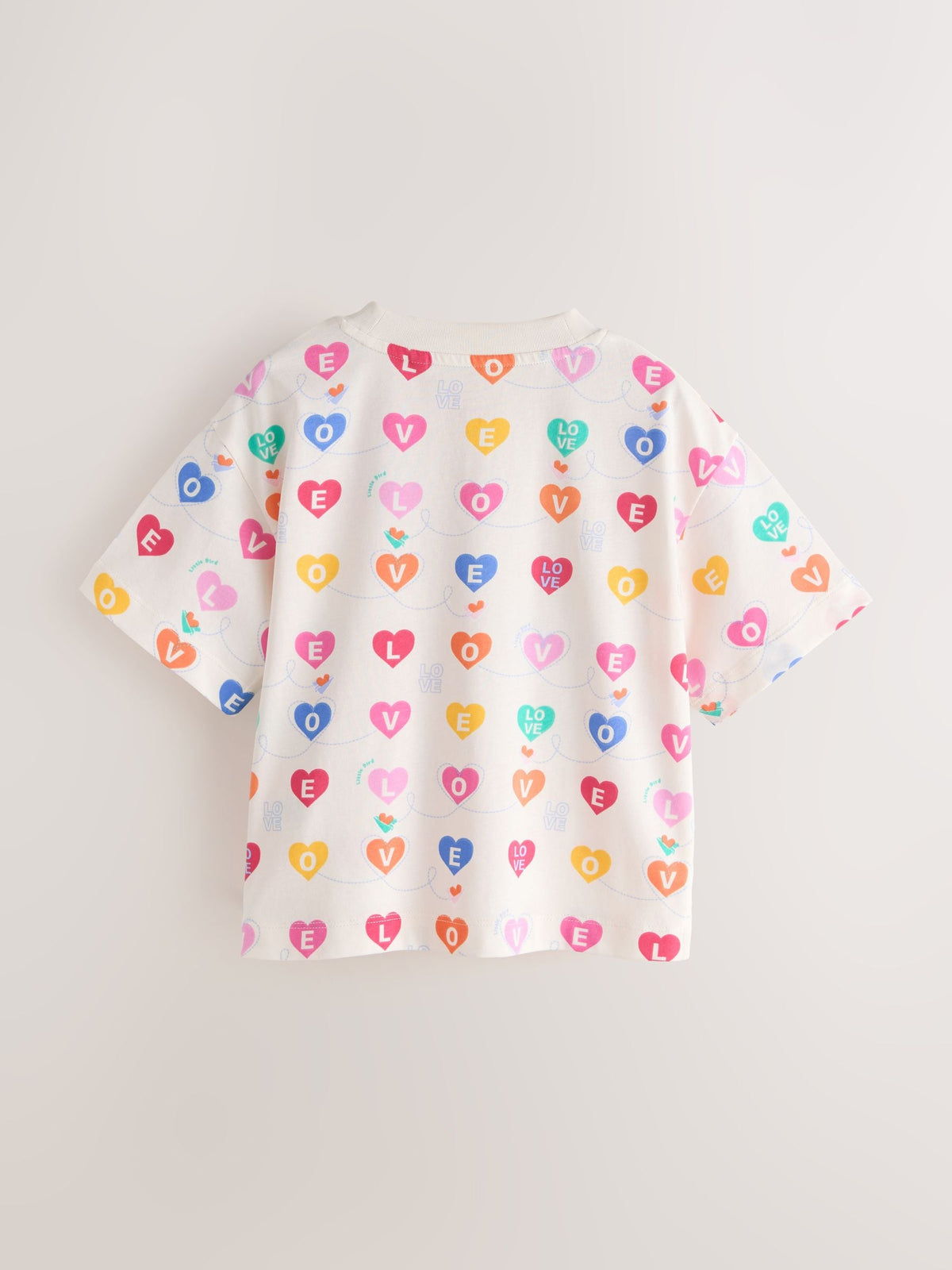 Little Bird by Jools Oliver Rainbow Slogan Boxy T-Shirt