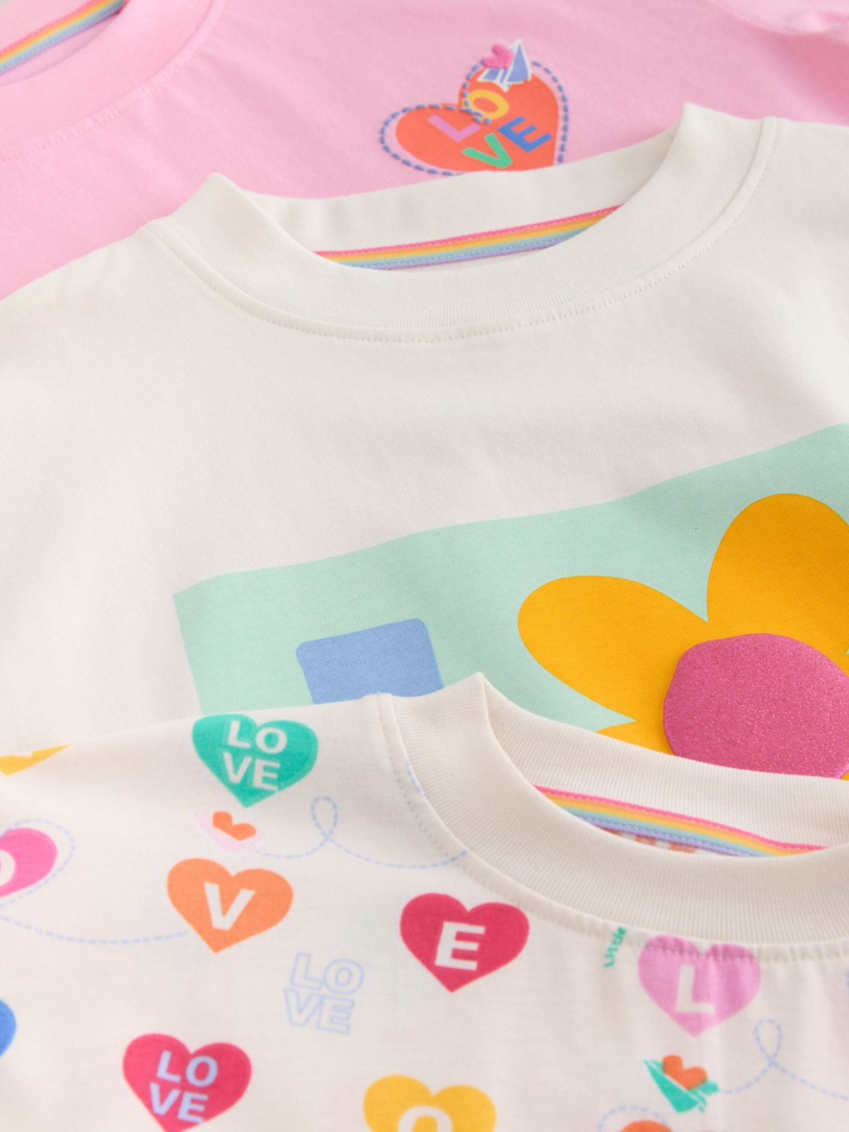 Little Bird by Jools Oliver Rainbow Slogan Boxy T-Shirt