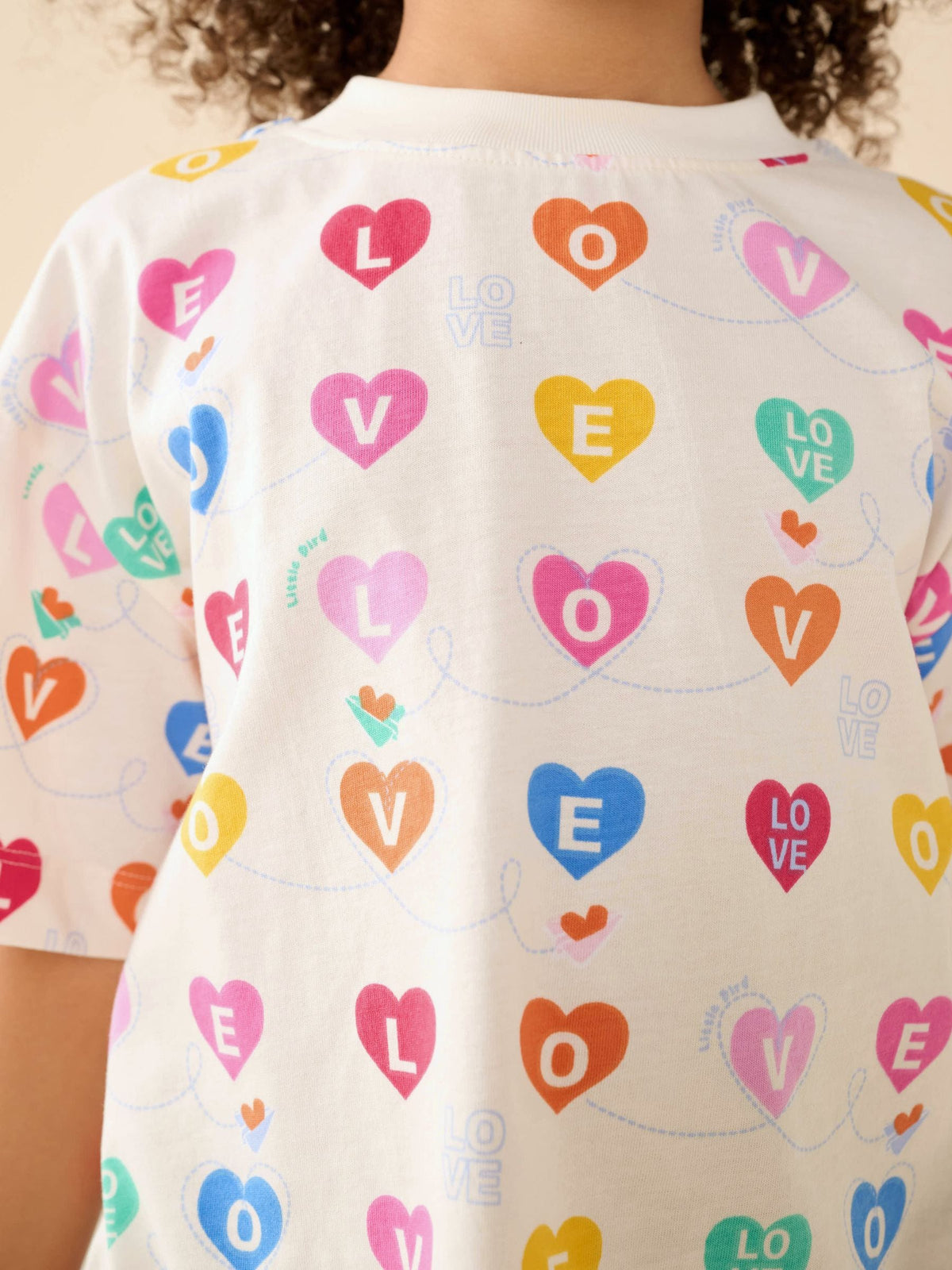 Little Bird by Jools Oliver Rainbow Slogan Boxy T-Shirt