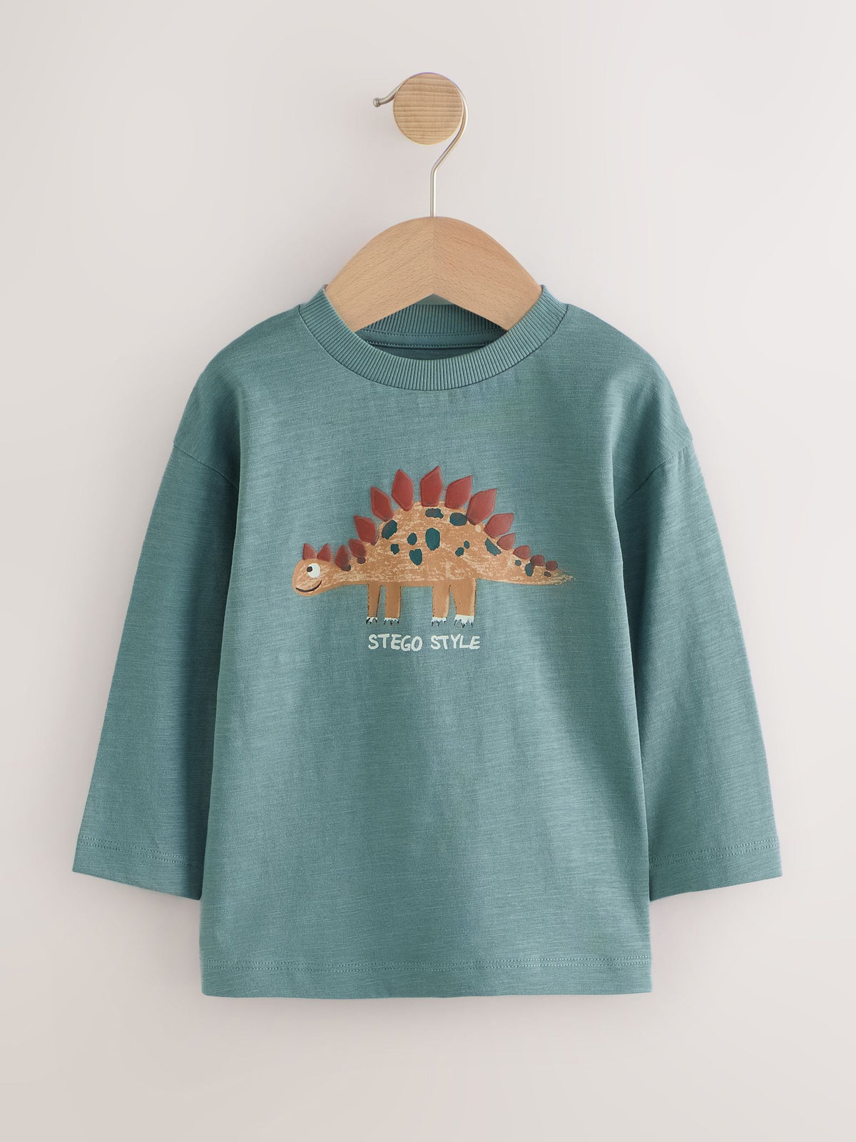 Brown Dinosaur Long Sleeve Graphic T-Shirts 3 Pack (3mths-7yrs)