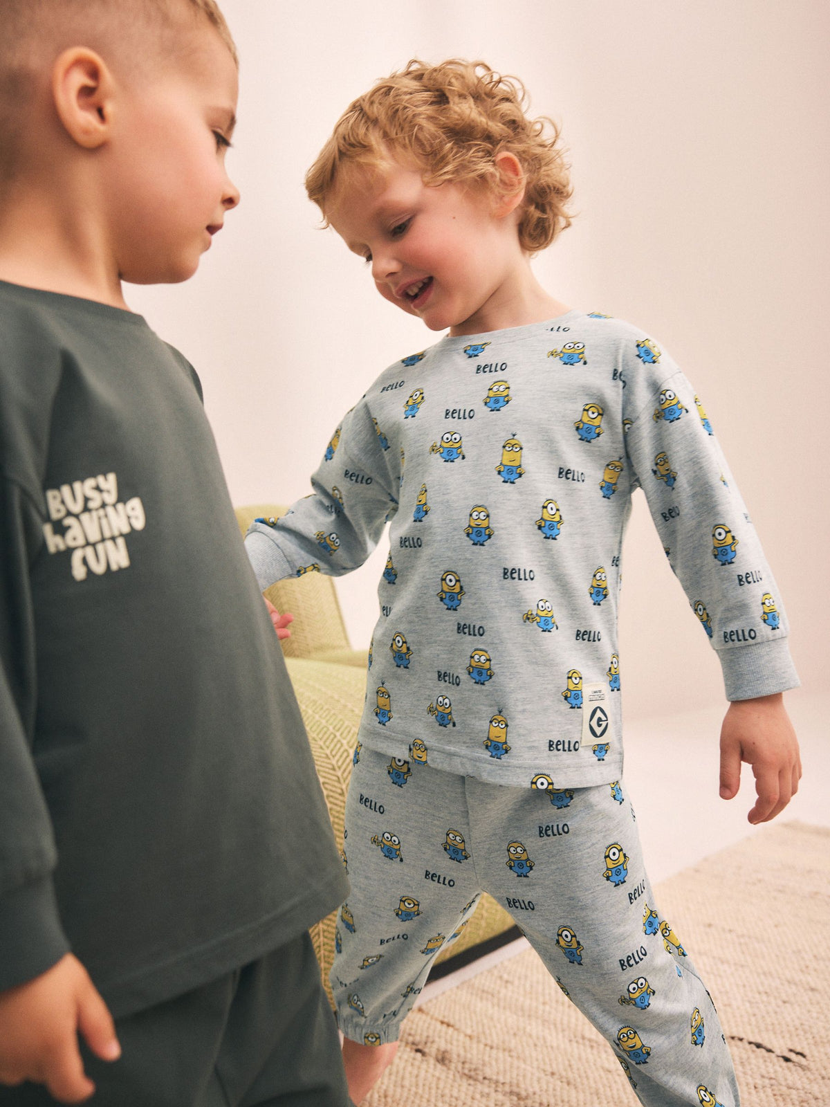 Charcoal Grey Minions Long Sleeve Pyjamas 2 Pack (3-12yrs)