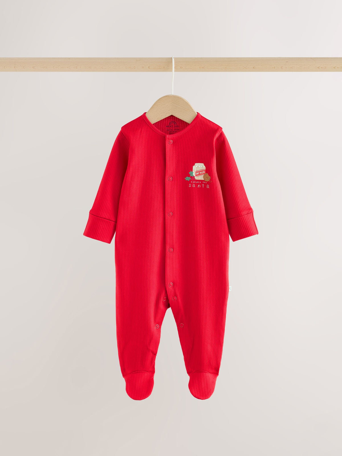 Red Baby Christmas Sleepsuits 3 Pack (0mths-2yrs)