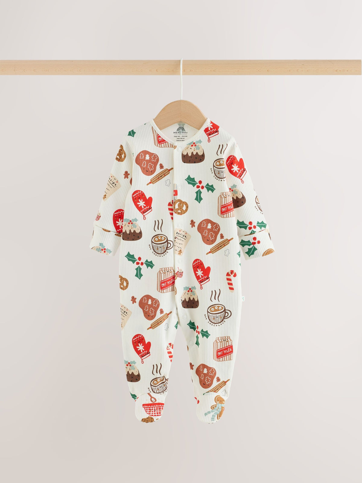 Red Baby Christmas Sleepsuits 3 Pack (0mths-2yrs)