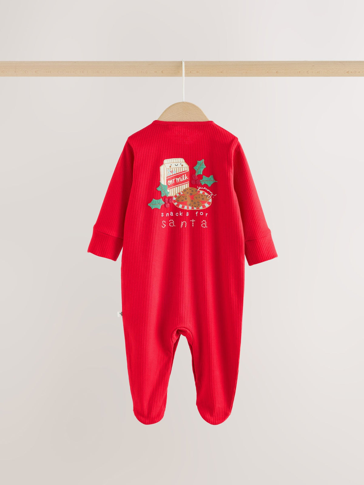 Red Baby Christmas Sleepsuits 3 Pack (0mths-2yrs)