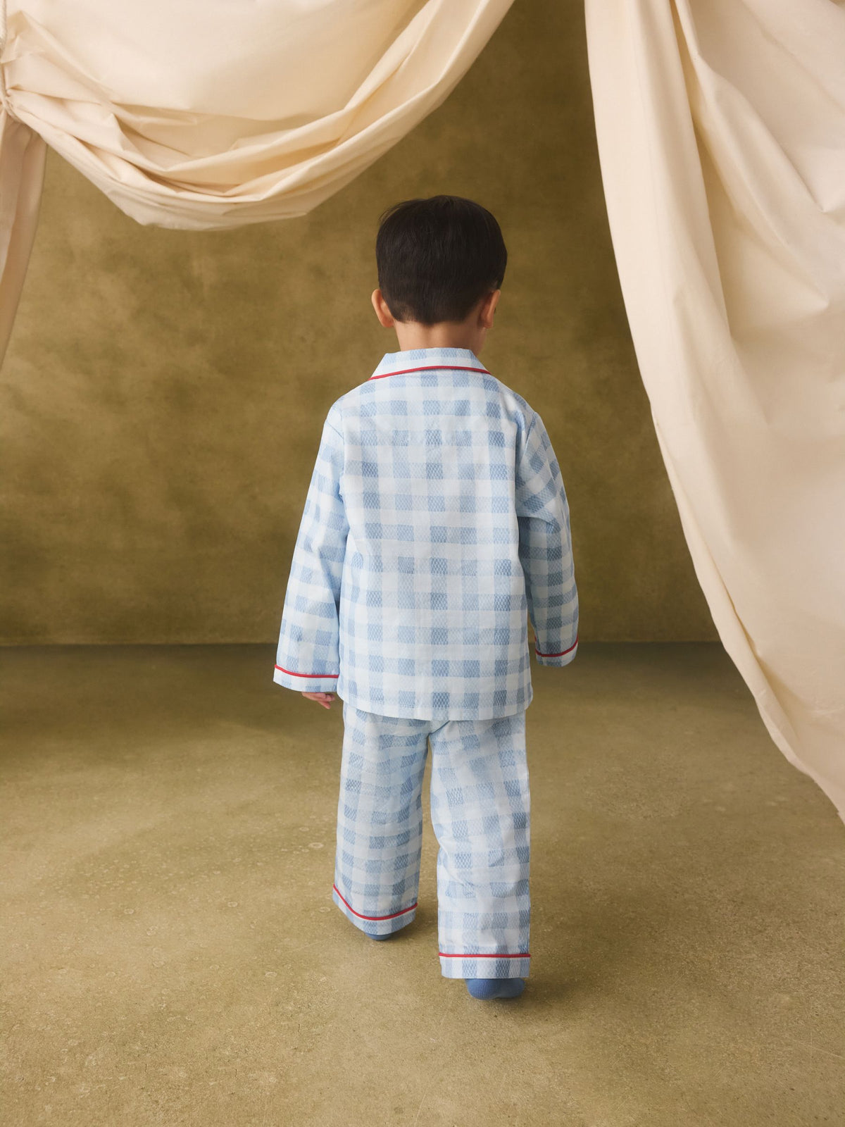 Blue Cath Kidson Gingham Single Button Through Pyjamas