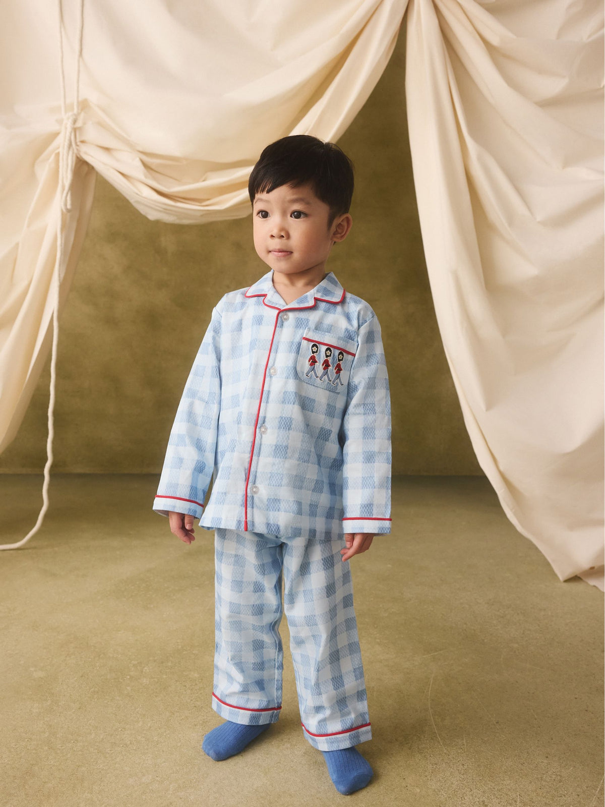 Blue Cath Kidson Gingham Single Button Through Pyjamas