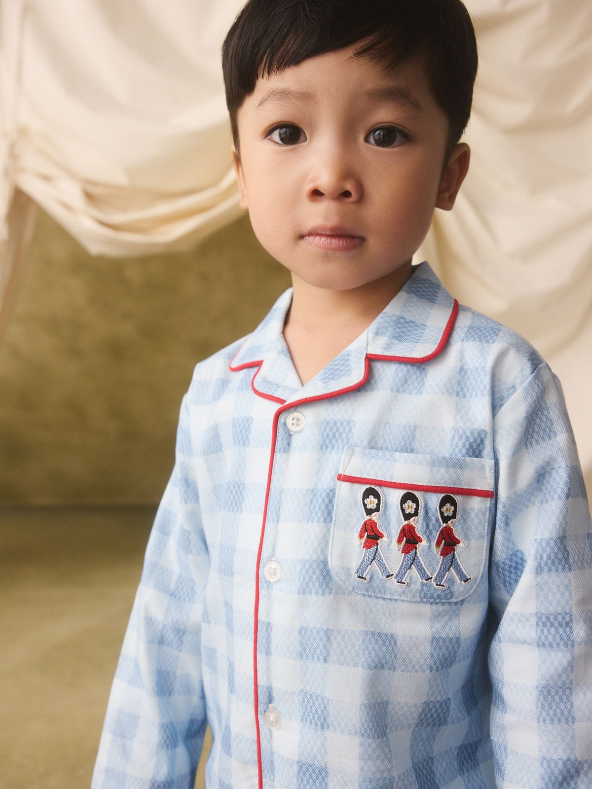 Blue Cath Kidson Gingham Single Button Through Pyjamas