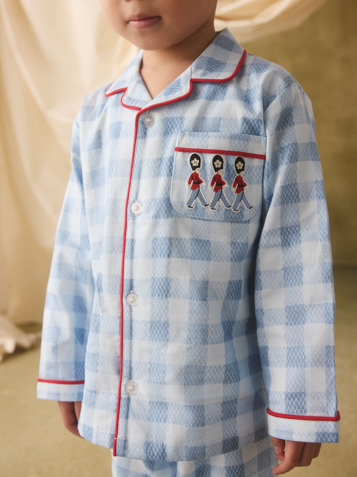 Blue Cath Kidson Gingham Single Button Through Pyjamas