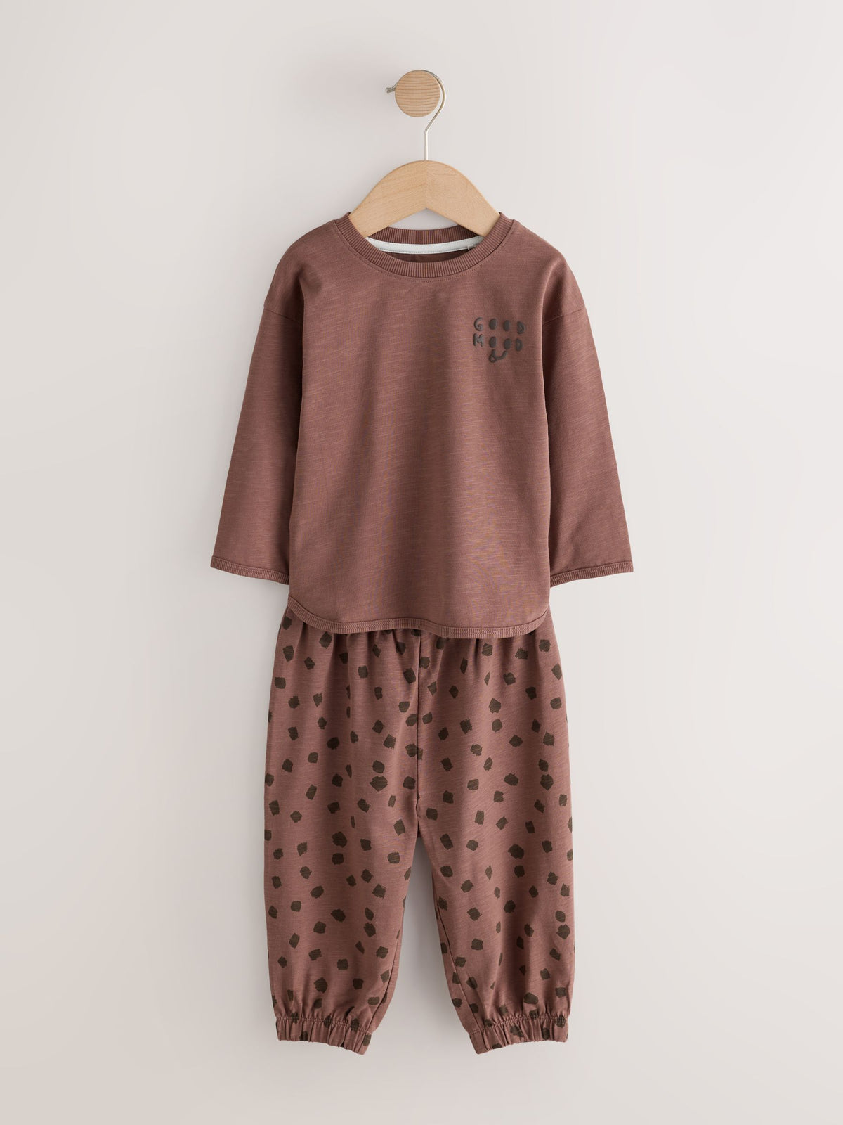 Green/Ecru/Tan Smiley Shapes Oversized Pyjamas 3 Pack (9mths-10yrs)