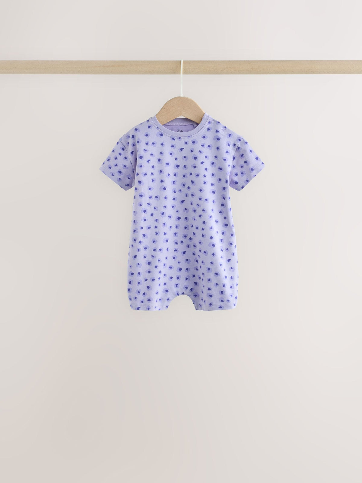 Back Printed Button Through Baby Rompers 3 Pack