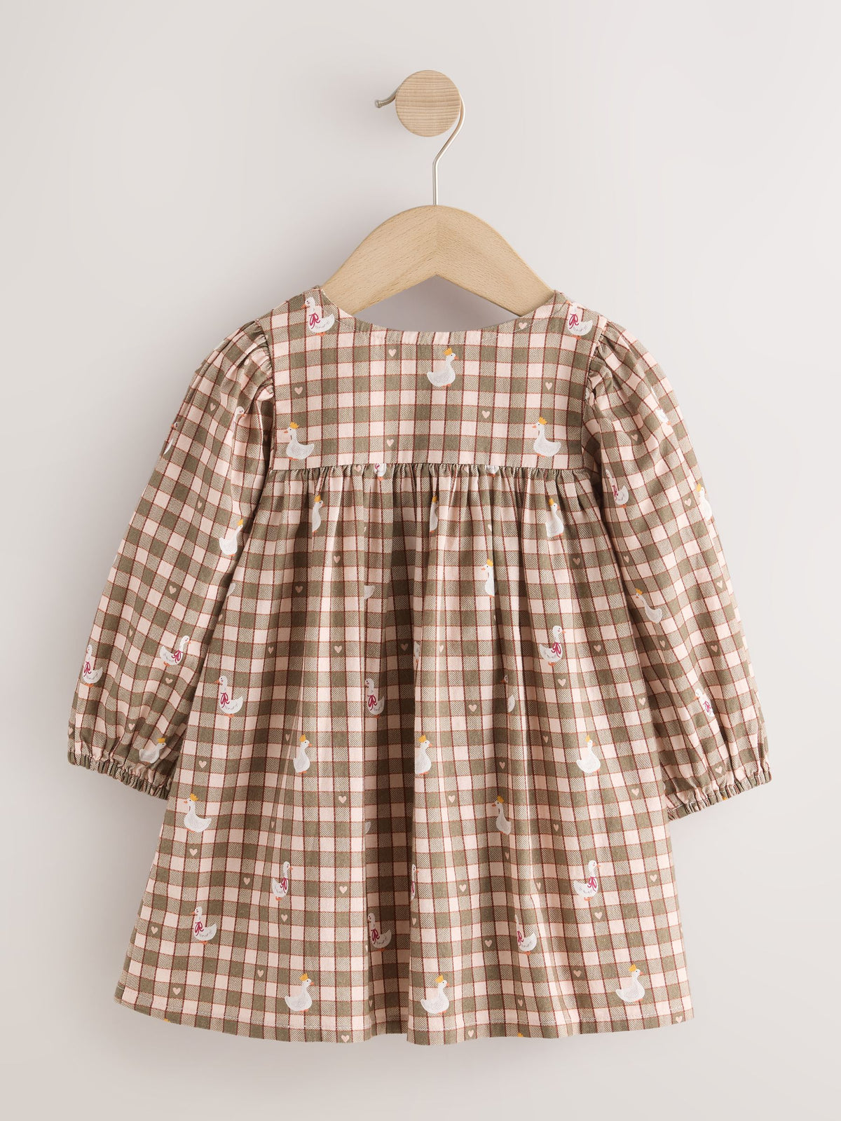 Green Check Long Sleeve 3D Character Dress (3mths-8yrs)