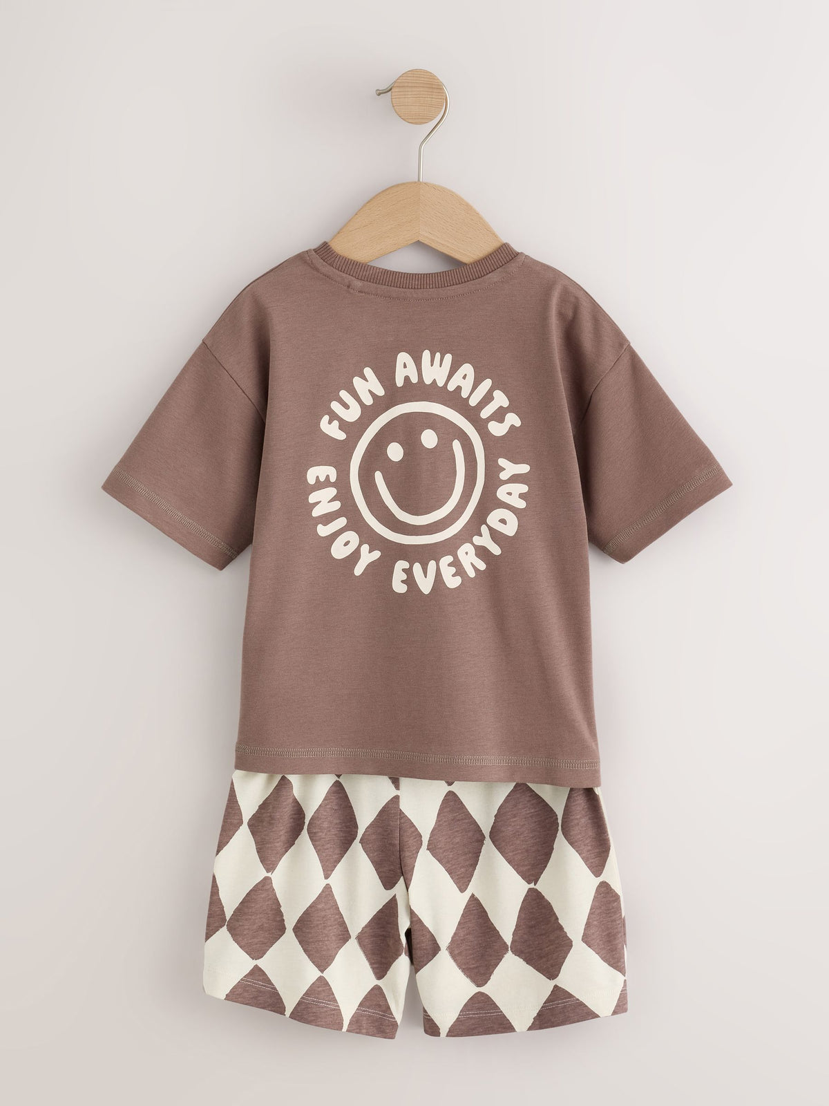 Khaki/Grey/Maroon Shorts Pyjamas 3 Pack (9mths-12yrs)
