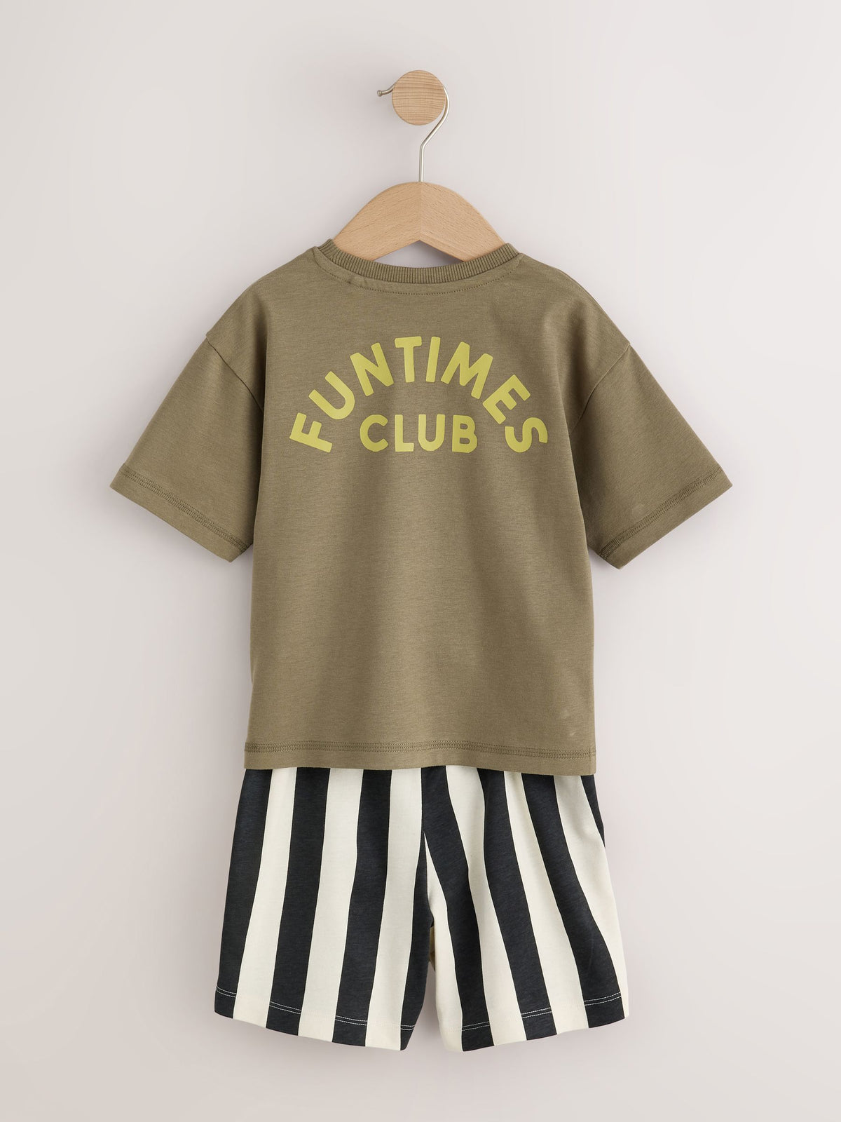 Khaki/Grey/Maroon Shorts Pyjamas 3 Pack (9mths-12yrs)